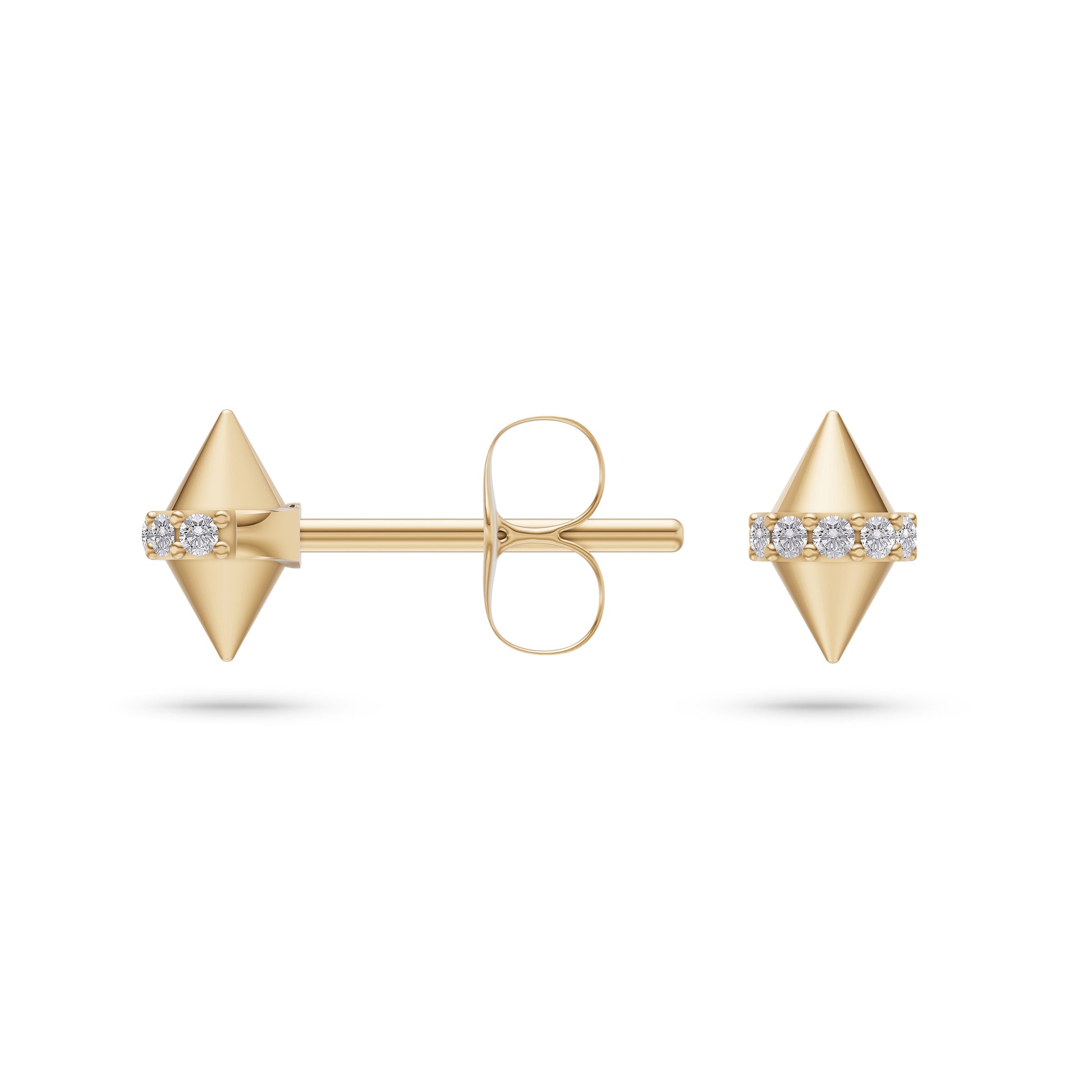 Diamond Spike Stud Earrings in 14K Gold