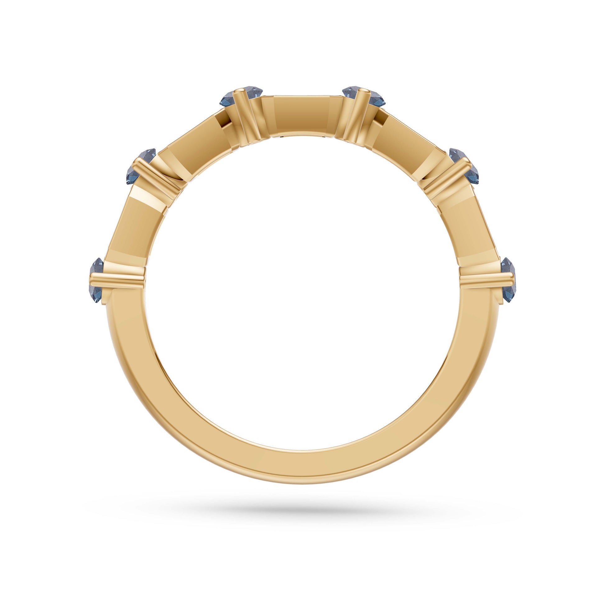 Elegant Aquamarine & Labradorite Gemstone Ring in 14K Gold