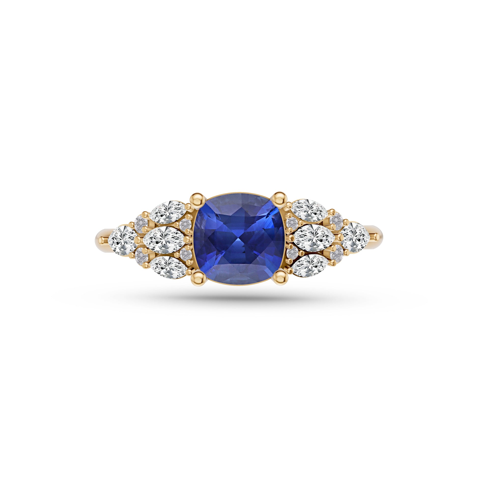 Sapphire and Diamond Windsor Ring in 14K Gold