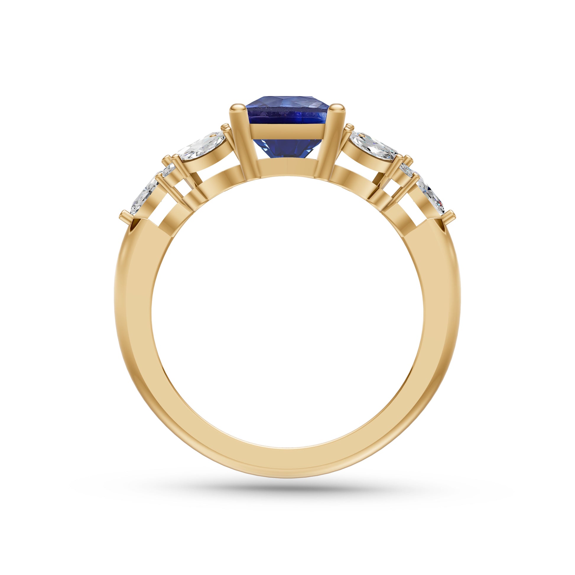 Sapphire and Diamond Windsor Ring in 14K Gold