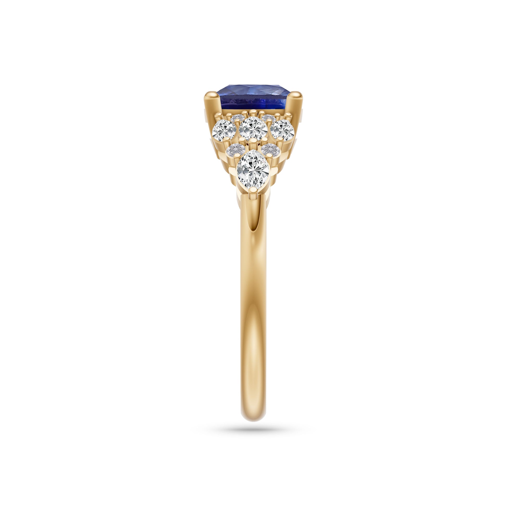 Sapphire and Diamond Windsor Ring in 14K Gold