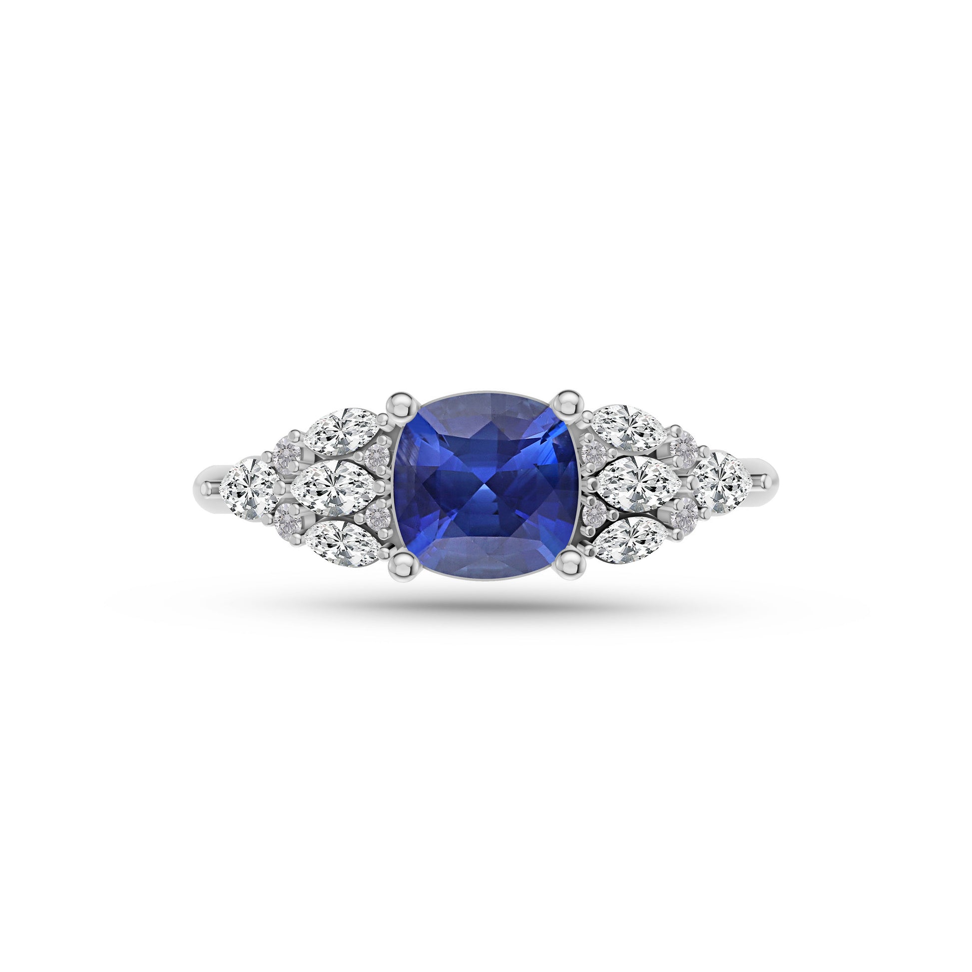 Sapphire and Diamond Windsor Ring in 14K Gold