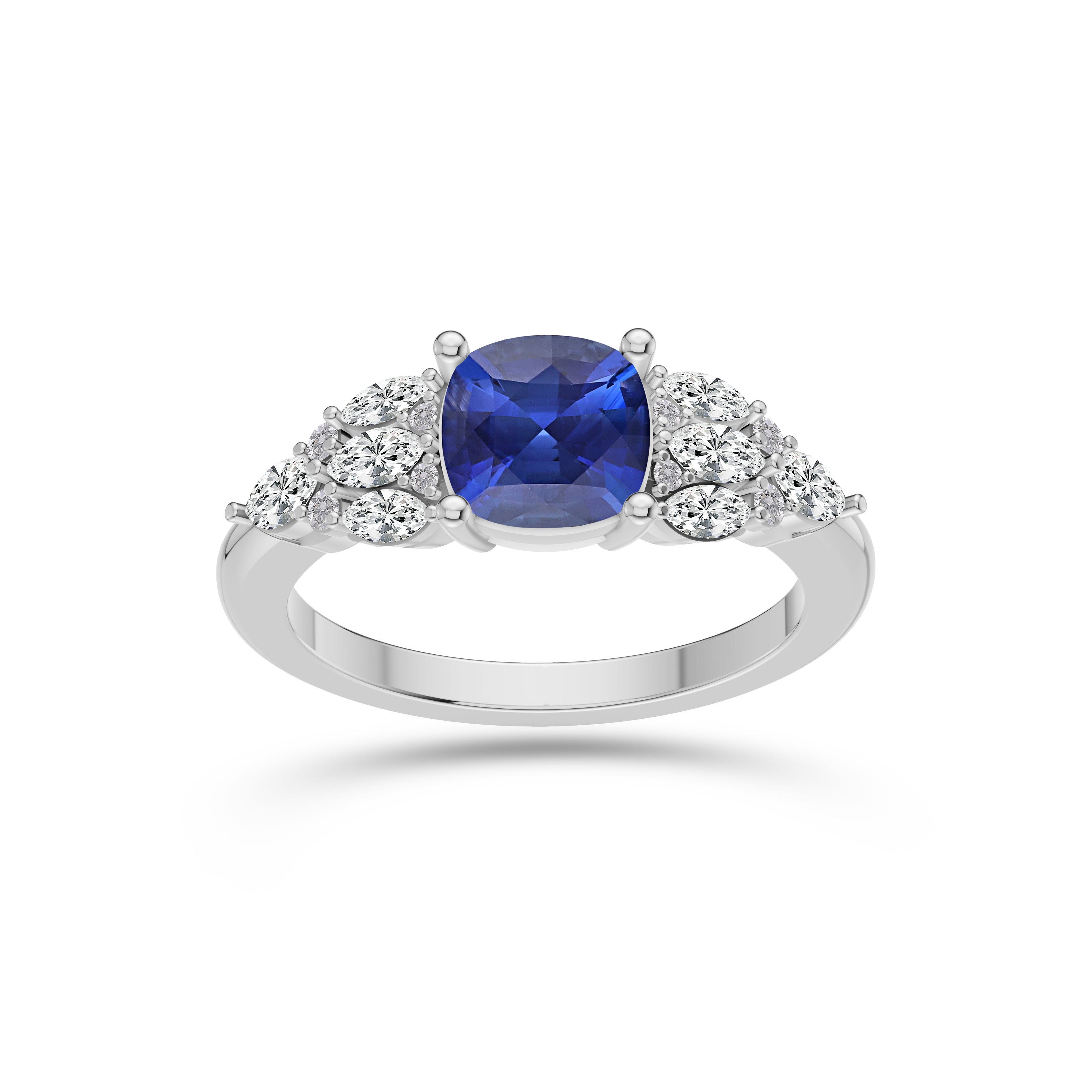 Sapphire and Diamond Windsor Ring in 14K Gold