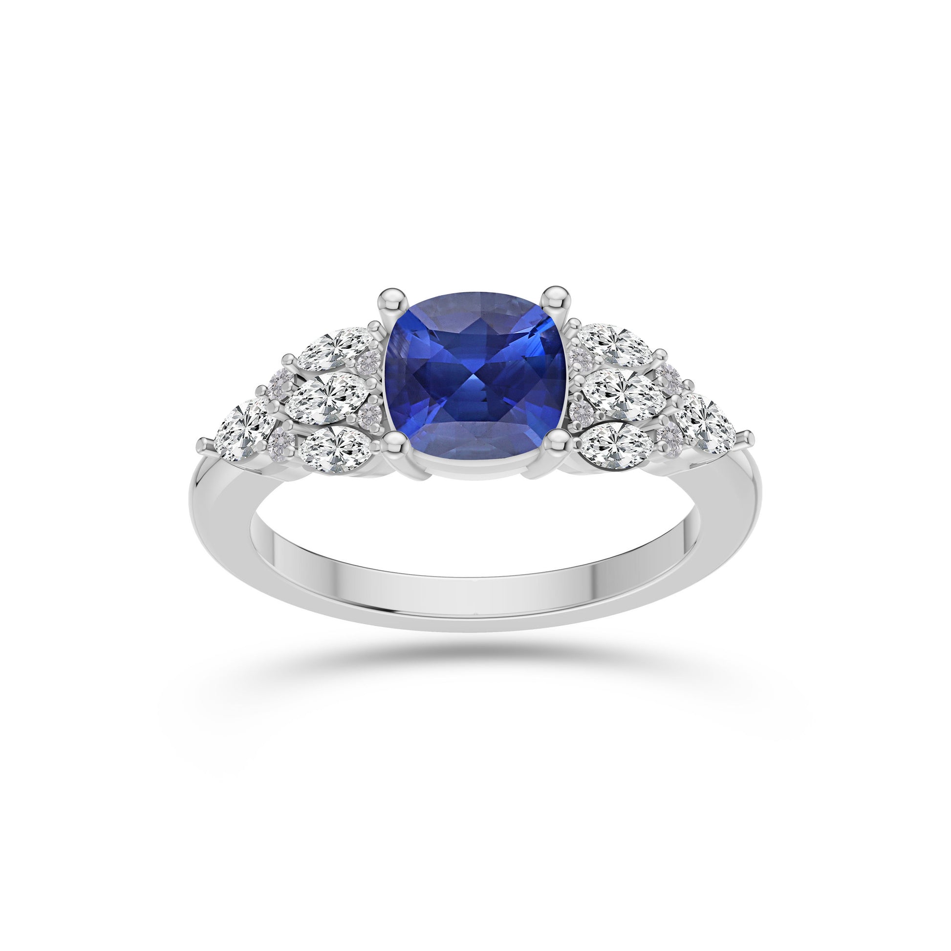 Sapphire and Diamond Windsor Ring in 14K Gold
