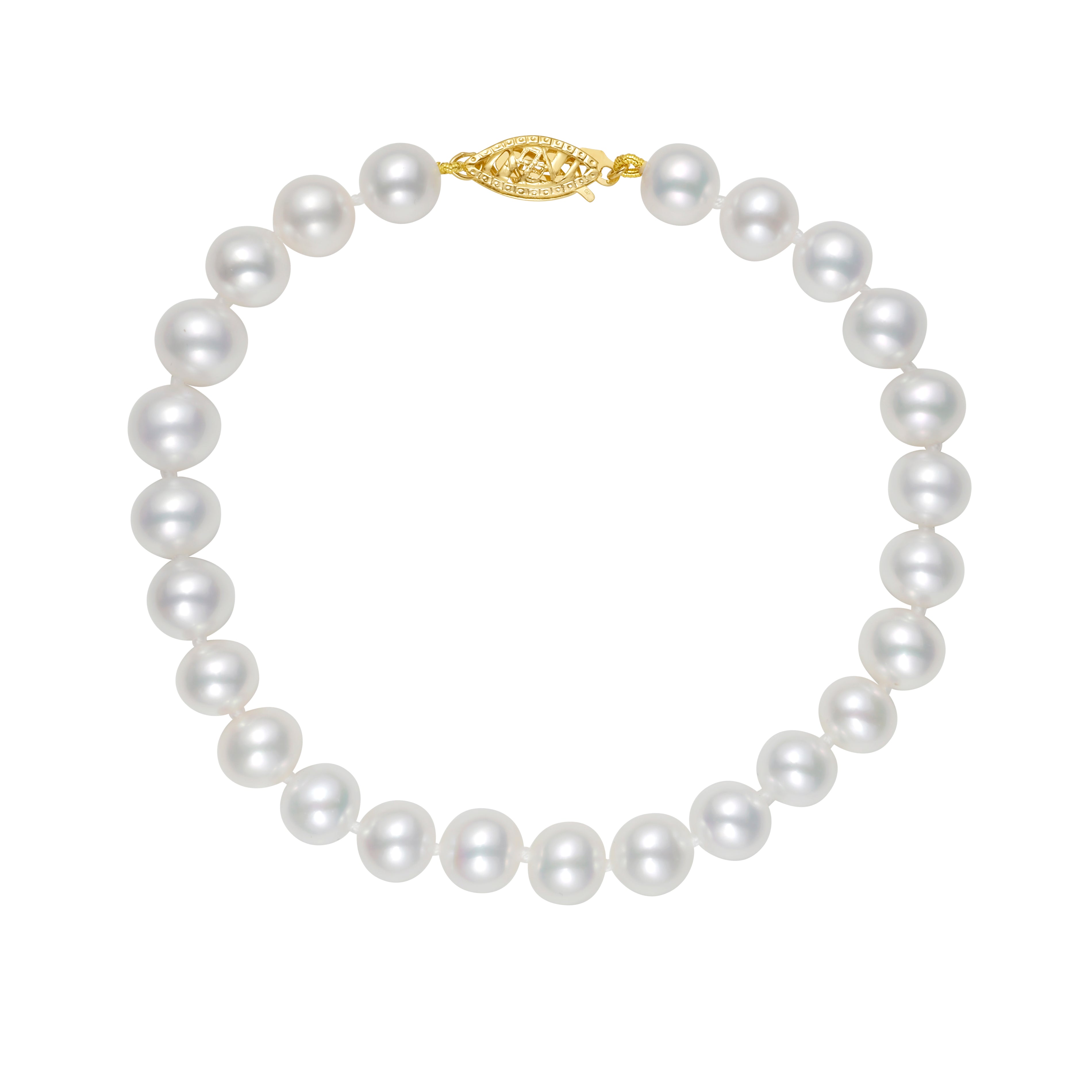 7-7.5mm Freshwater Pearl Bracelet In 14K Gold
