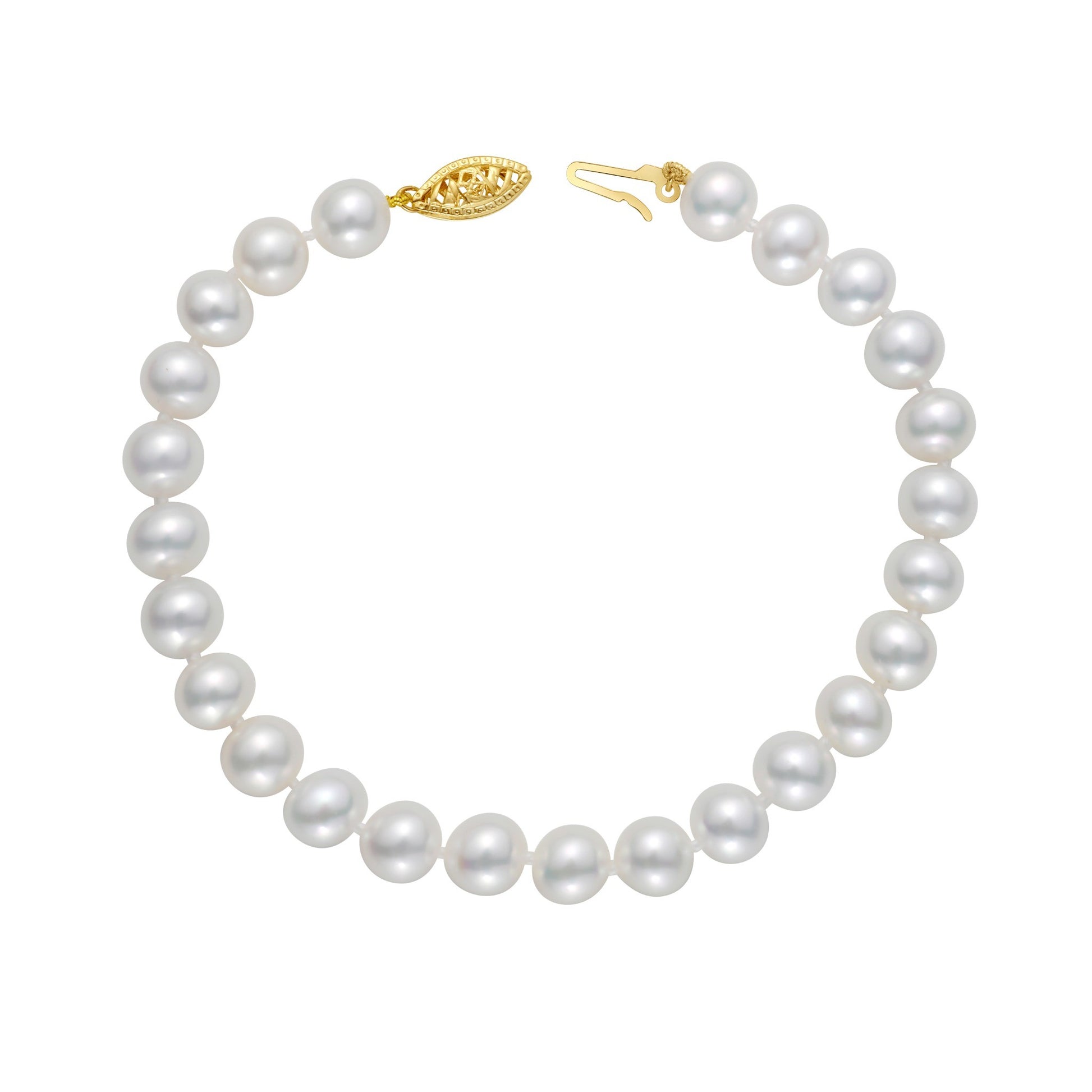7-7.5mm Freshwater Pearl Bracelet In 14K Gold