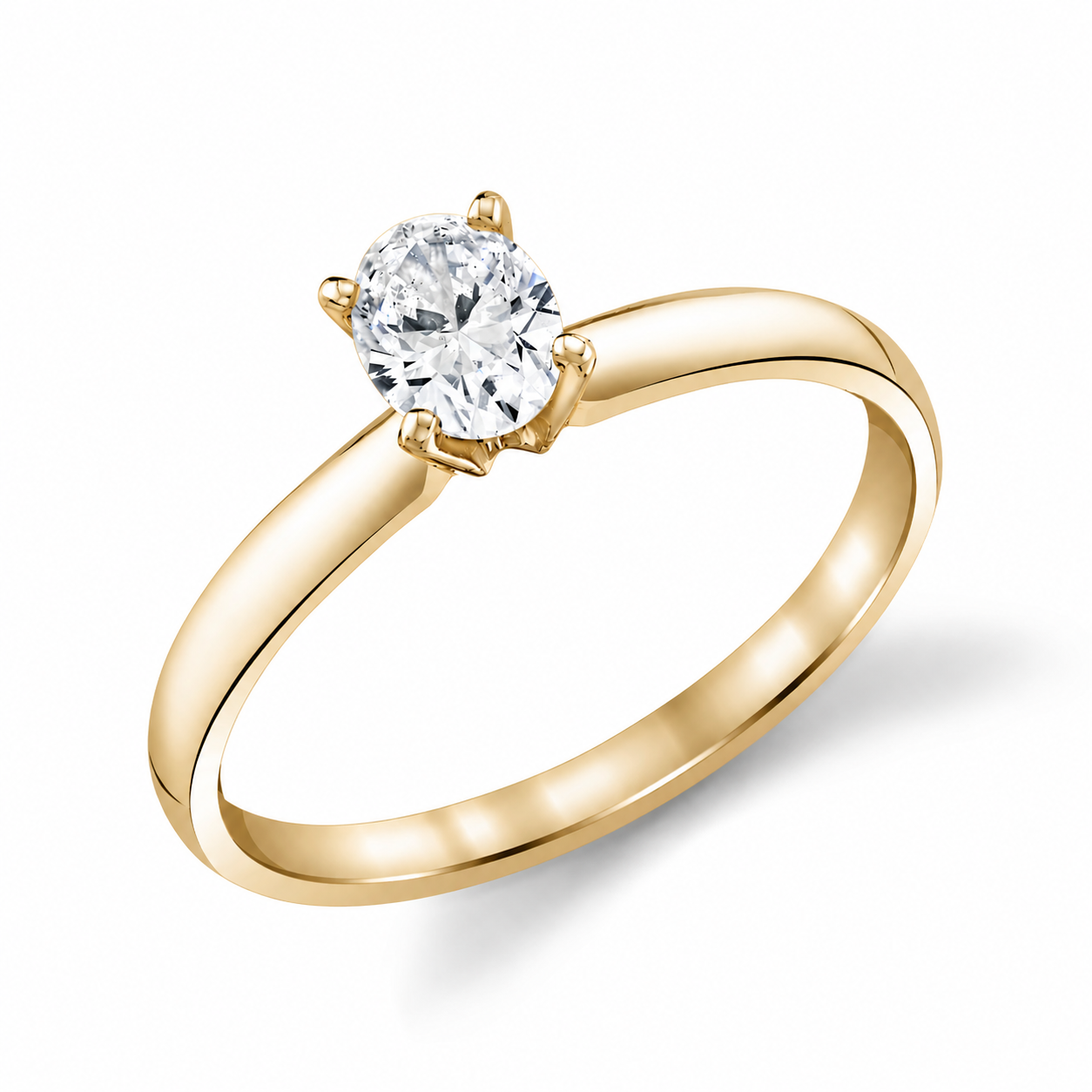 Oval-Shaped Diamond Ring In 14K Gold