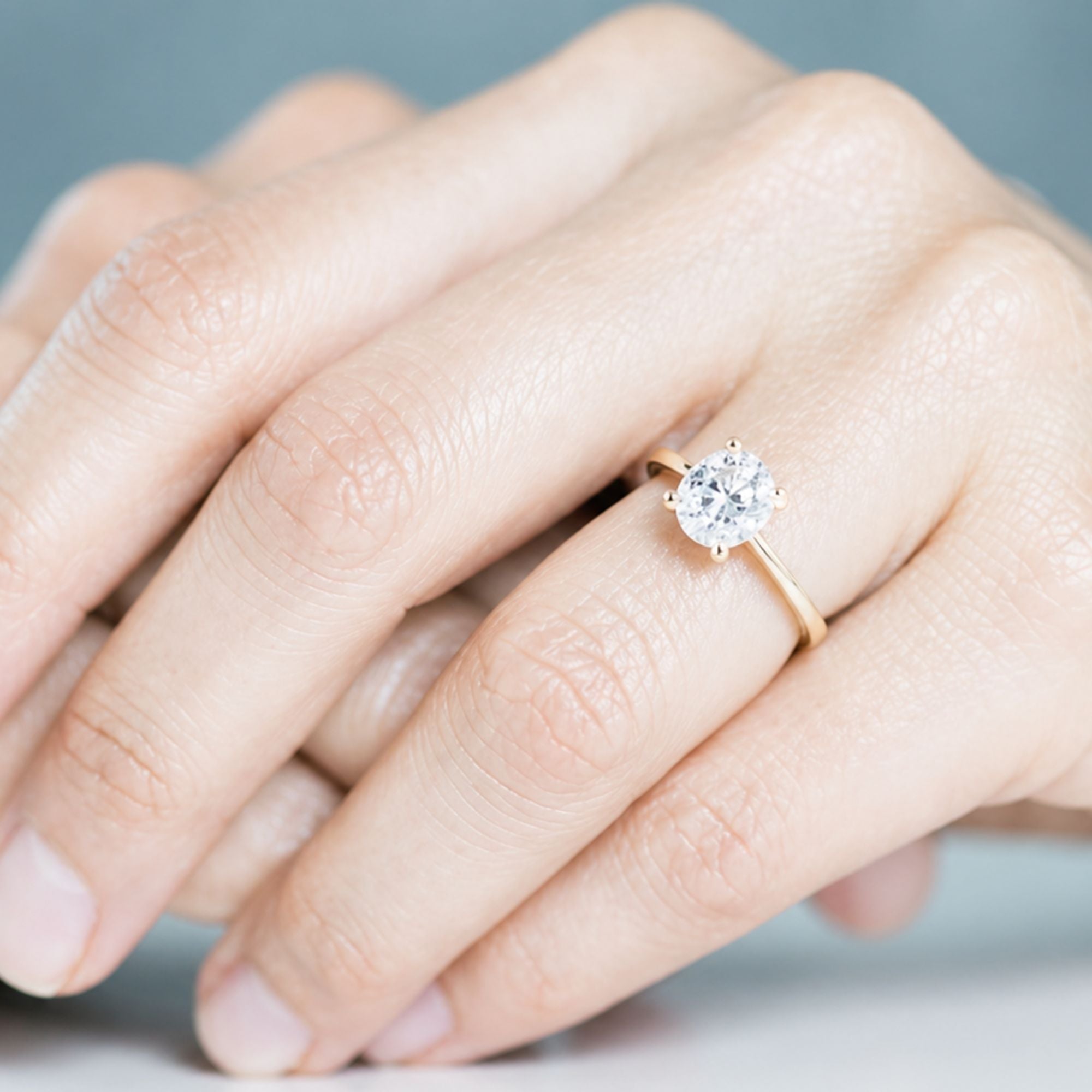 Oval-Shaped Diamond Ring In 14K Gold