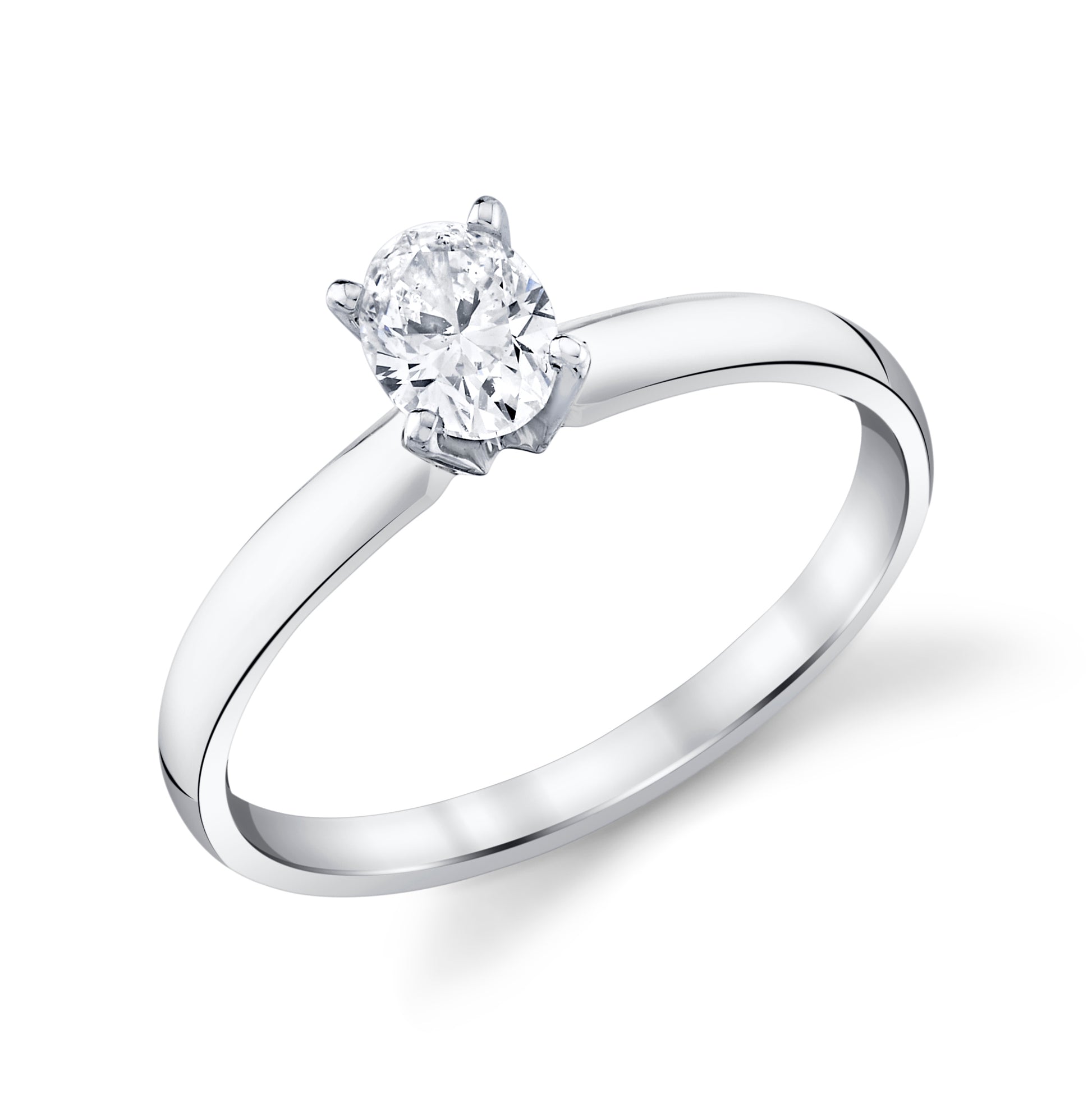 Oval-Shaped Diamond Ring In 14K Gold