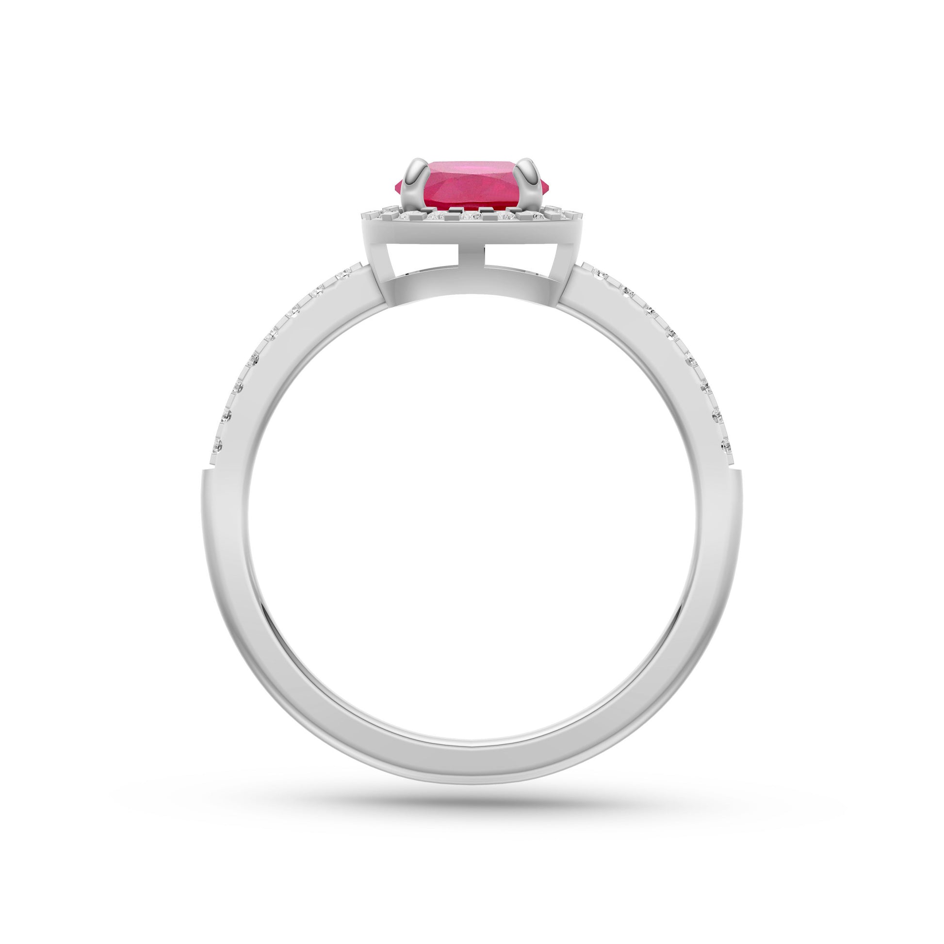 Ruby Round Solitaire Ring In 18K Gold