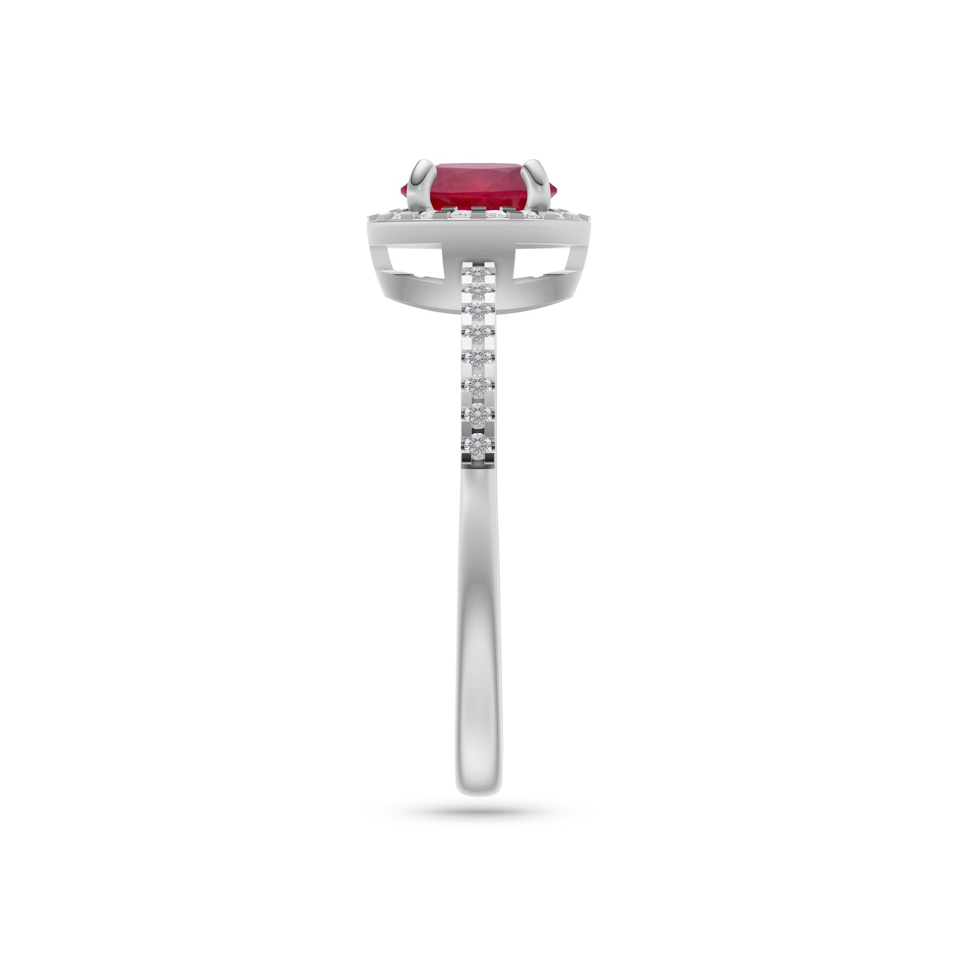 Ruby Round Solitaire Ring In 18K Gold
