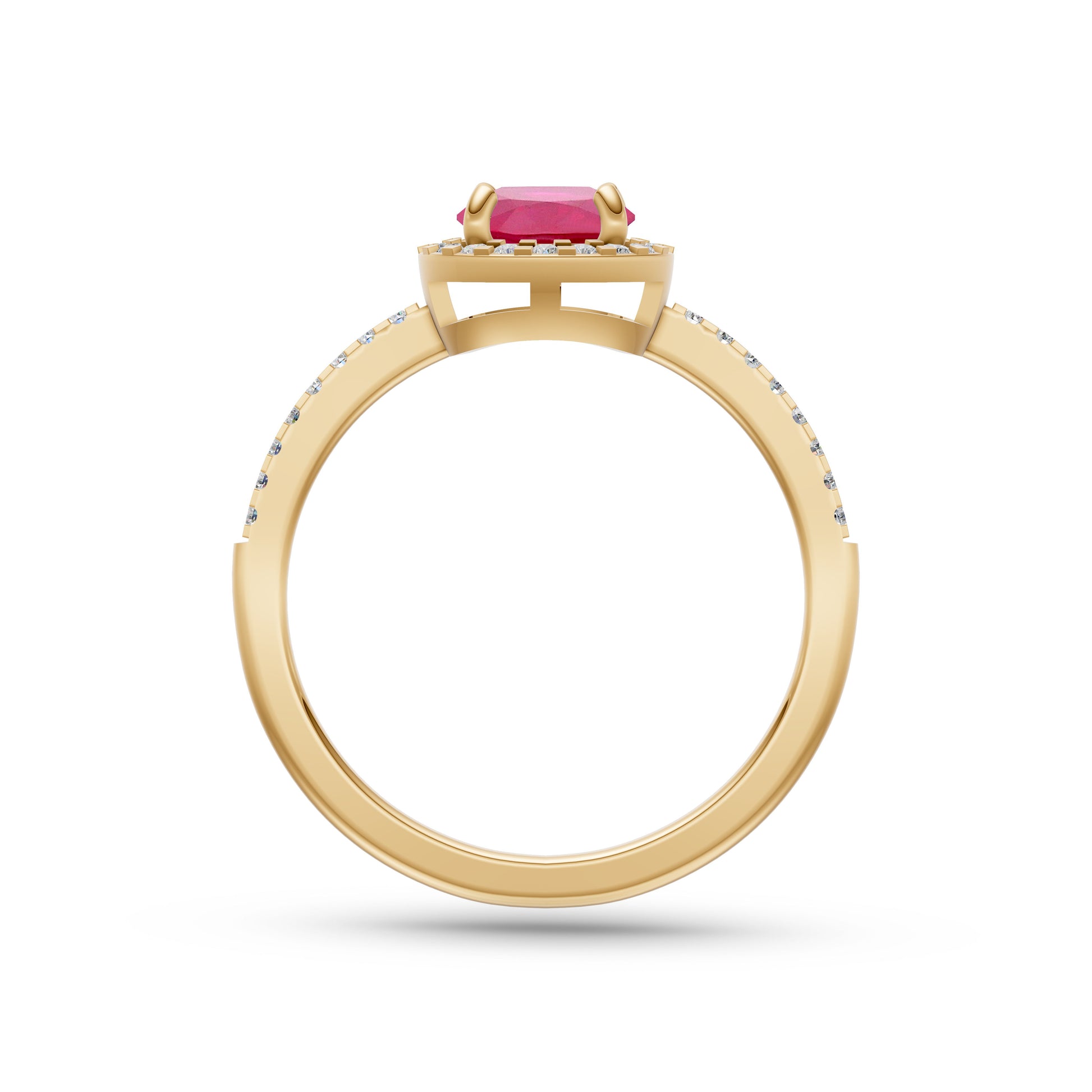 Ruby Round Solitaire Ring In 18K Gold