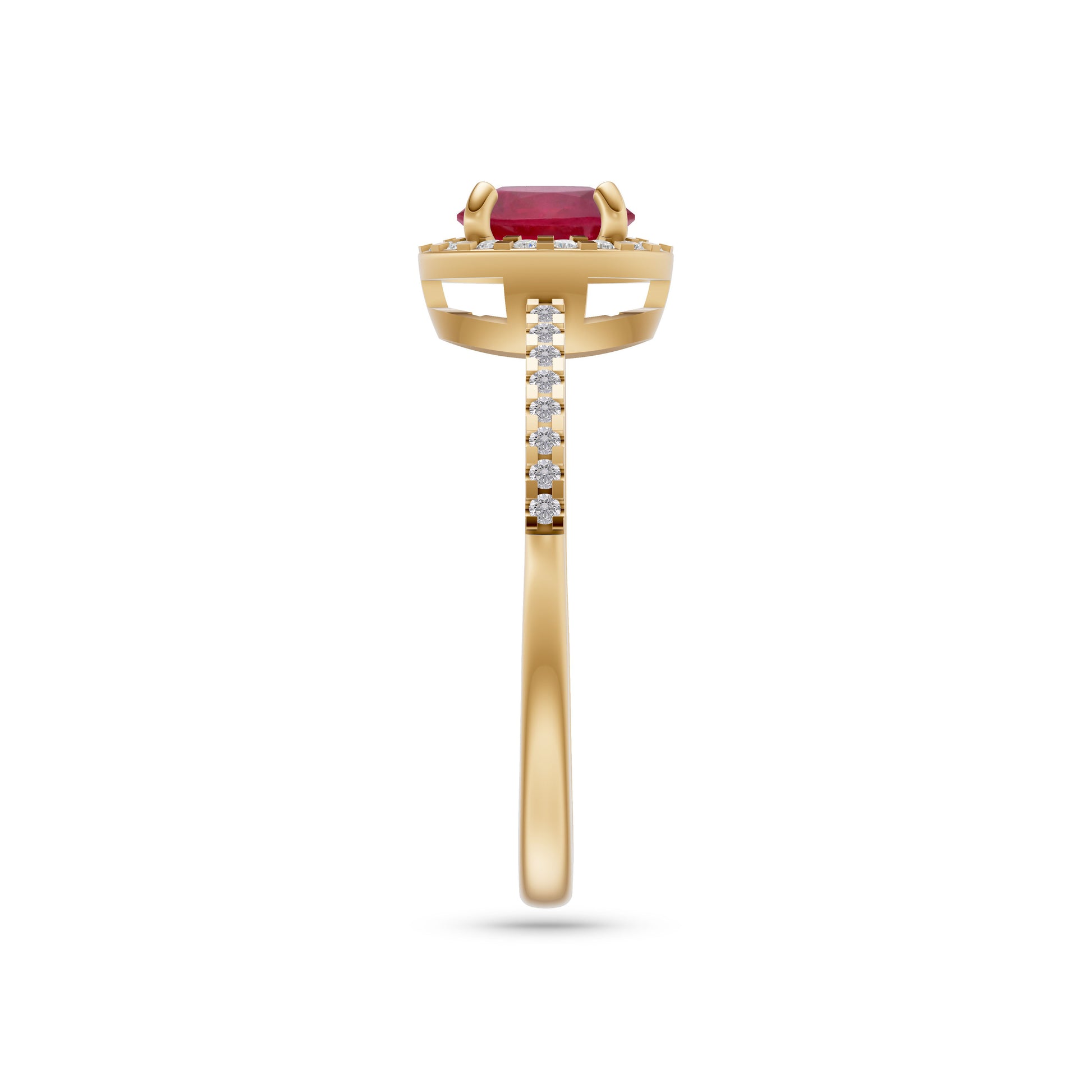 Ruby Round Solitaire Ring In 18K Gold