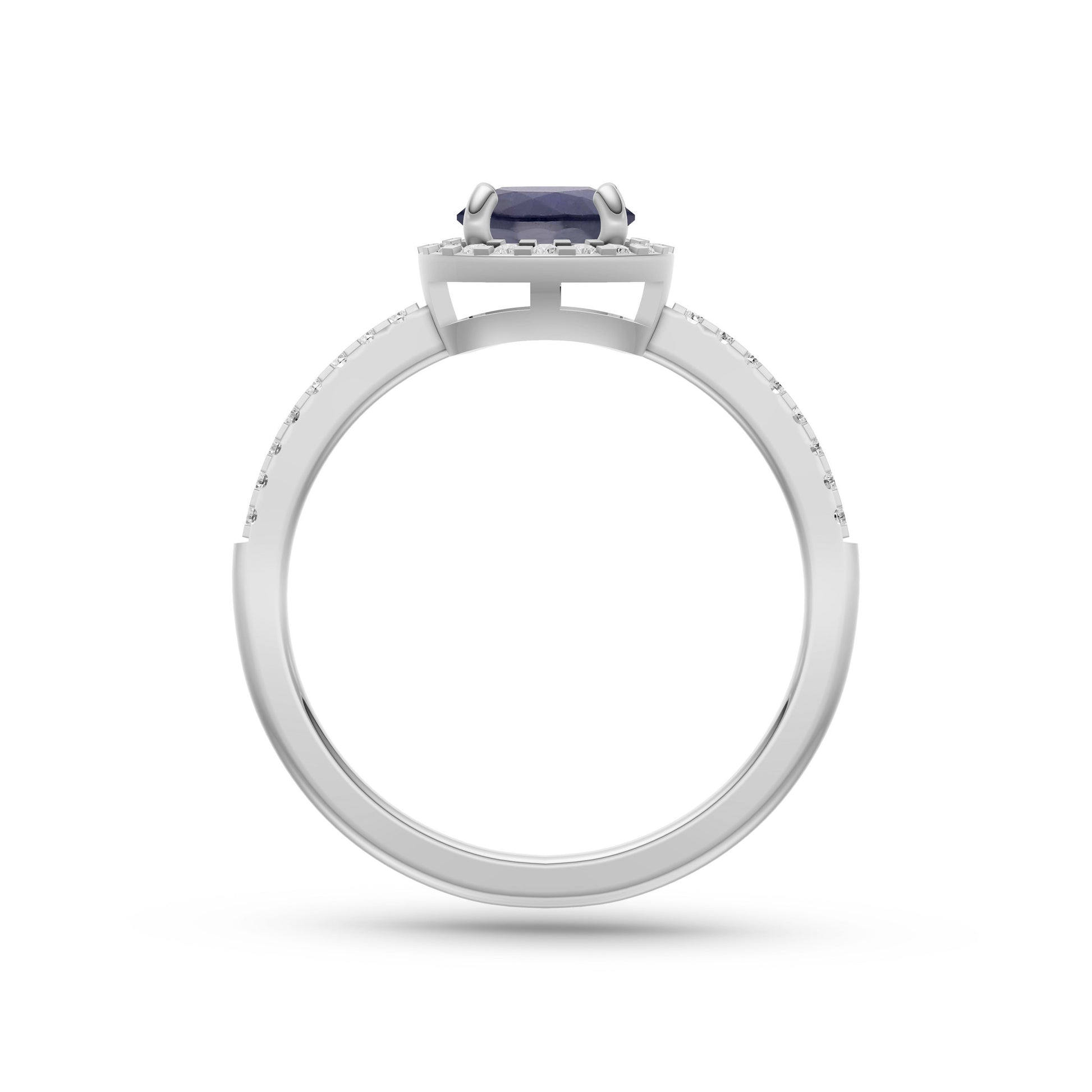 Sapphire Round Solitaire Ring In 18K Gold