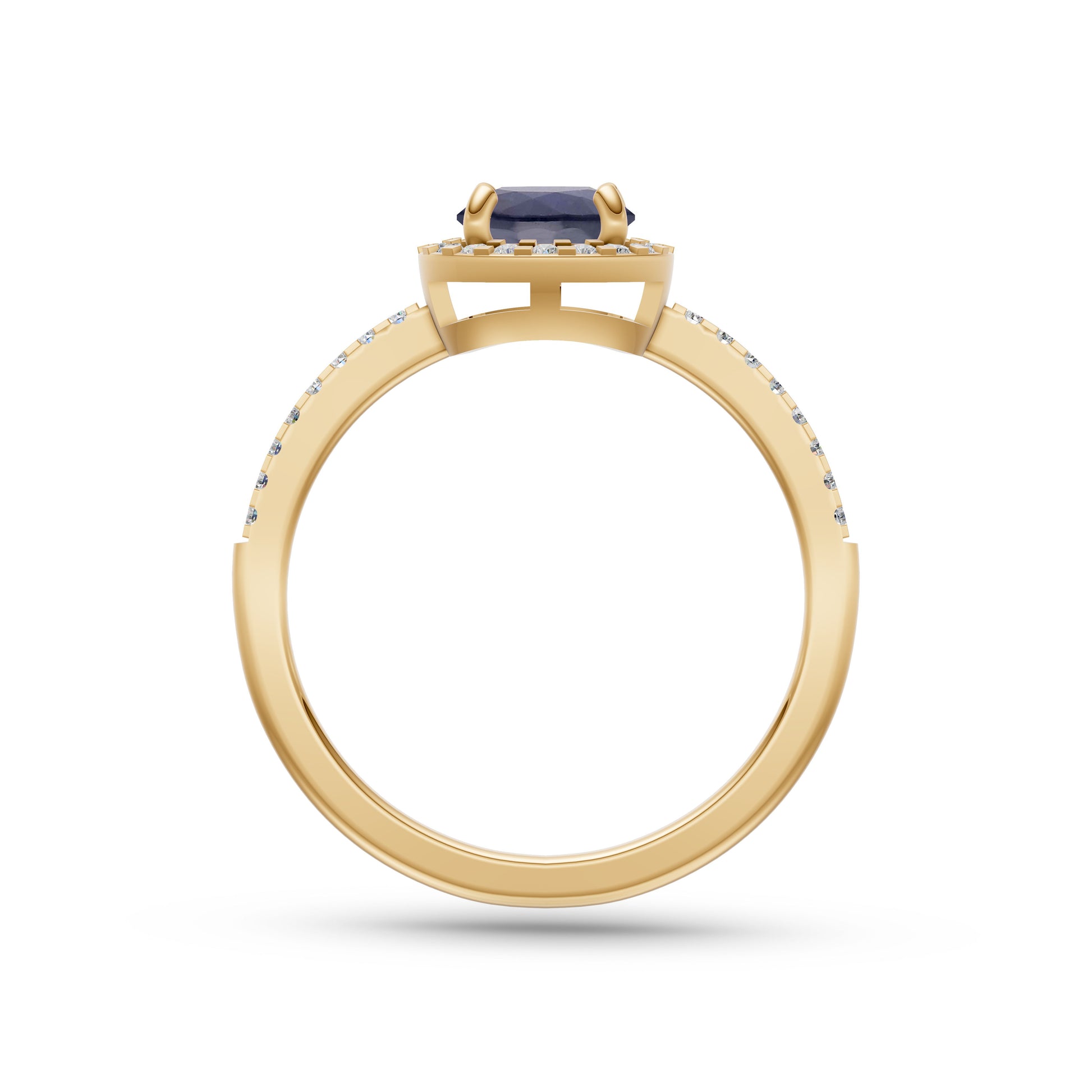 Sapphire Round Solitaire Ring In 18K Gold