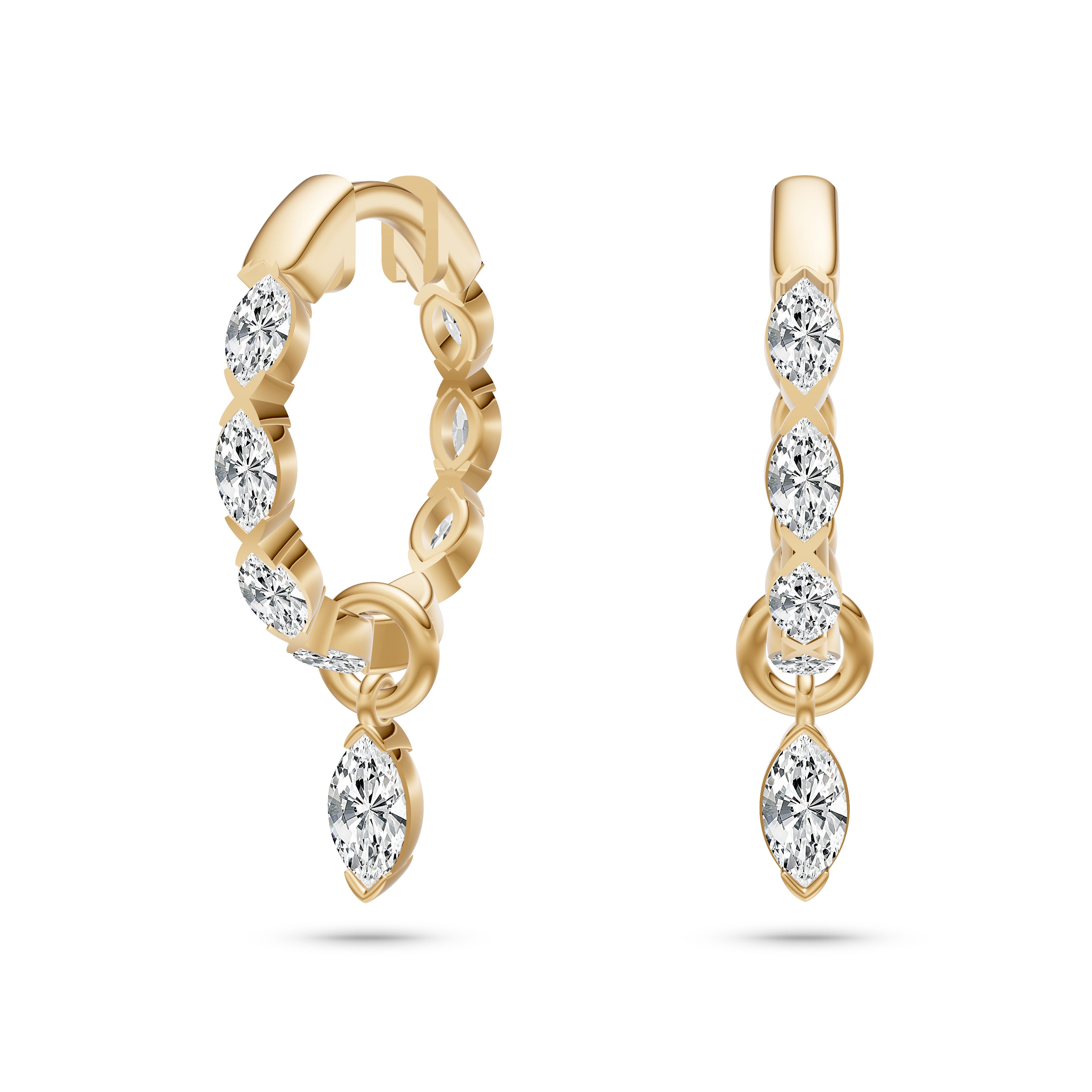Elysian Marquise Drop Earrings In 14K Gold
