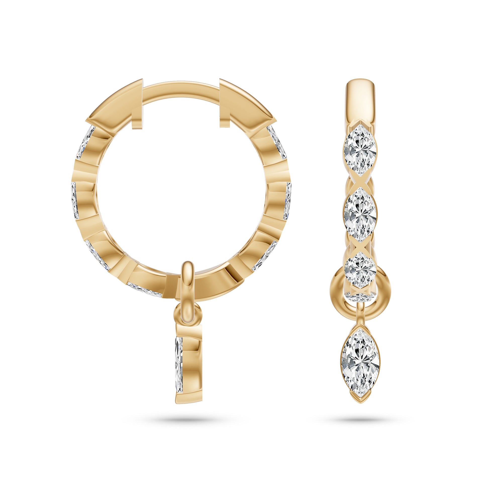 Elysian Marquise Drop Earrings In 14K Gold