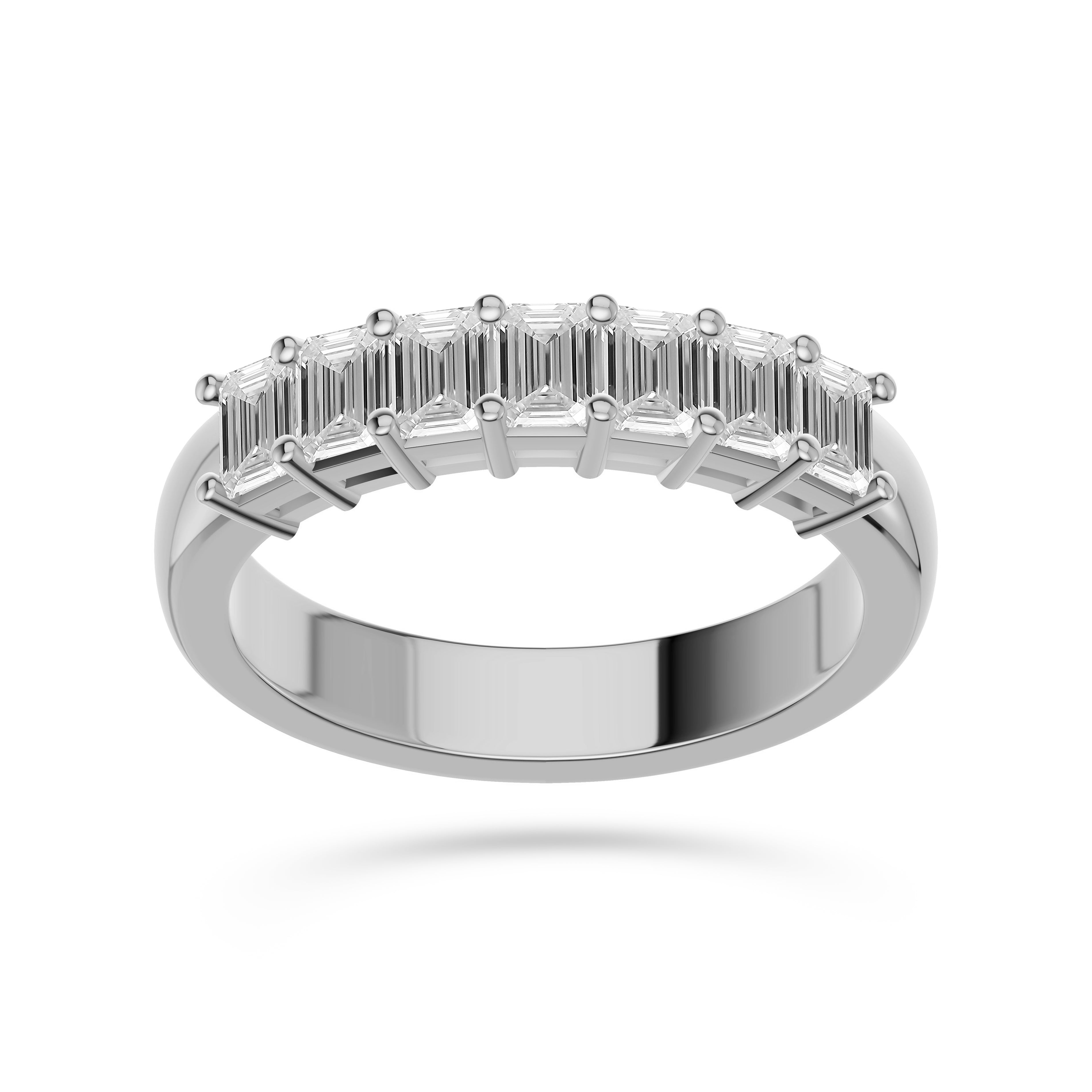 Emerald-Cut Diamond Band Ring in 14K Gold