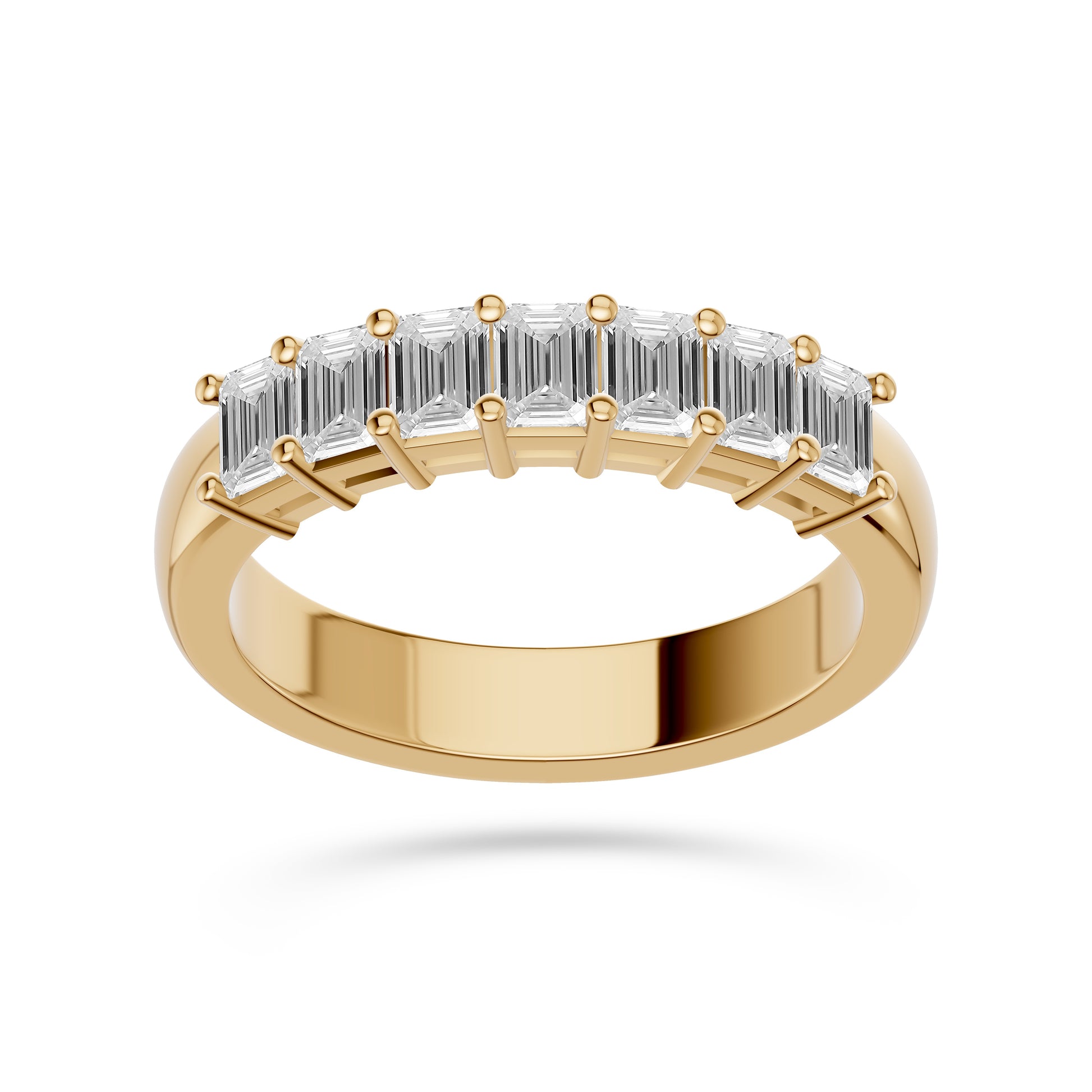 Emerald-Cut Diamond Band Ring in 14K Gold