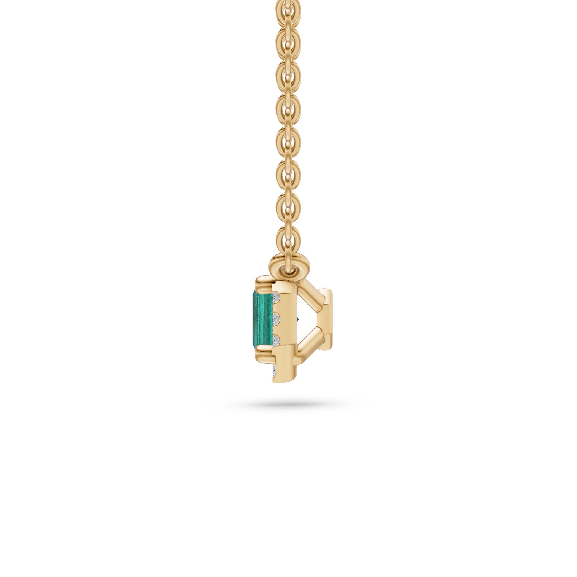 Emerald-Cut Emerald Pendant Necklace in 18K Gold