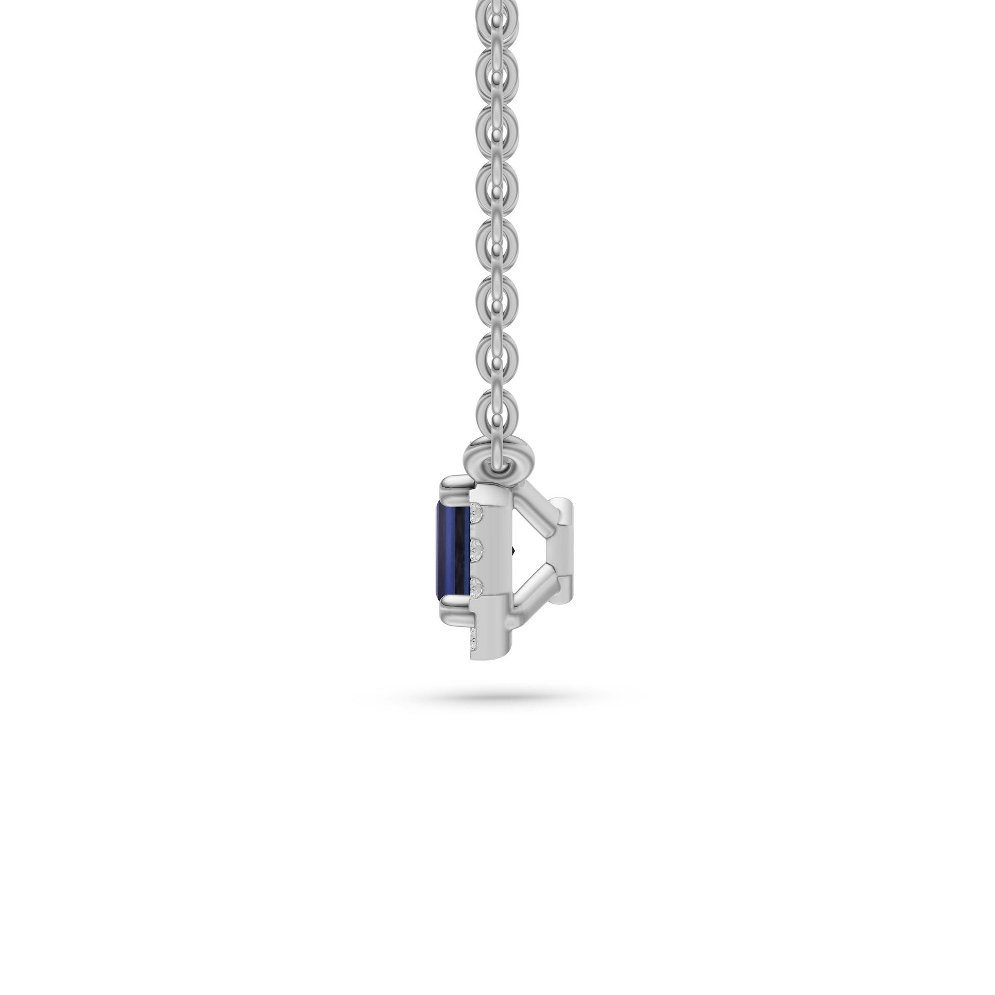 Emerald-Cut Sapphire Pendant Necklace in 18K Gold