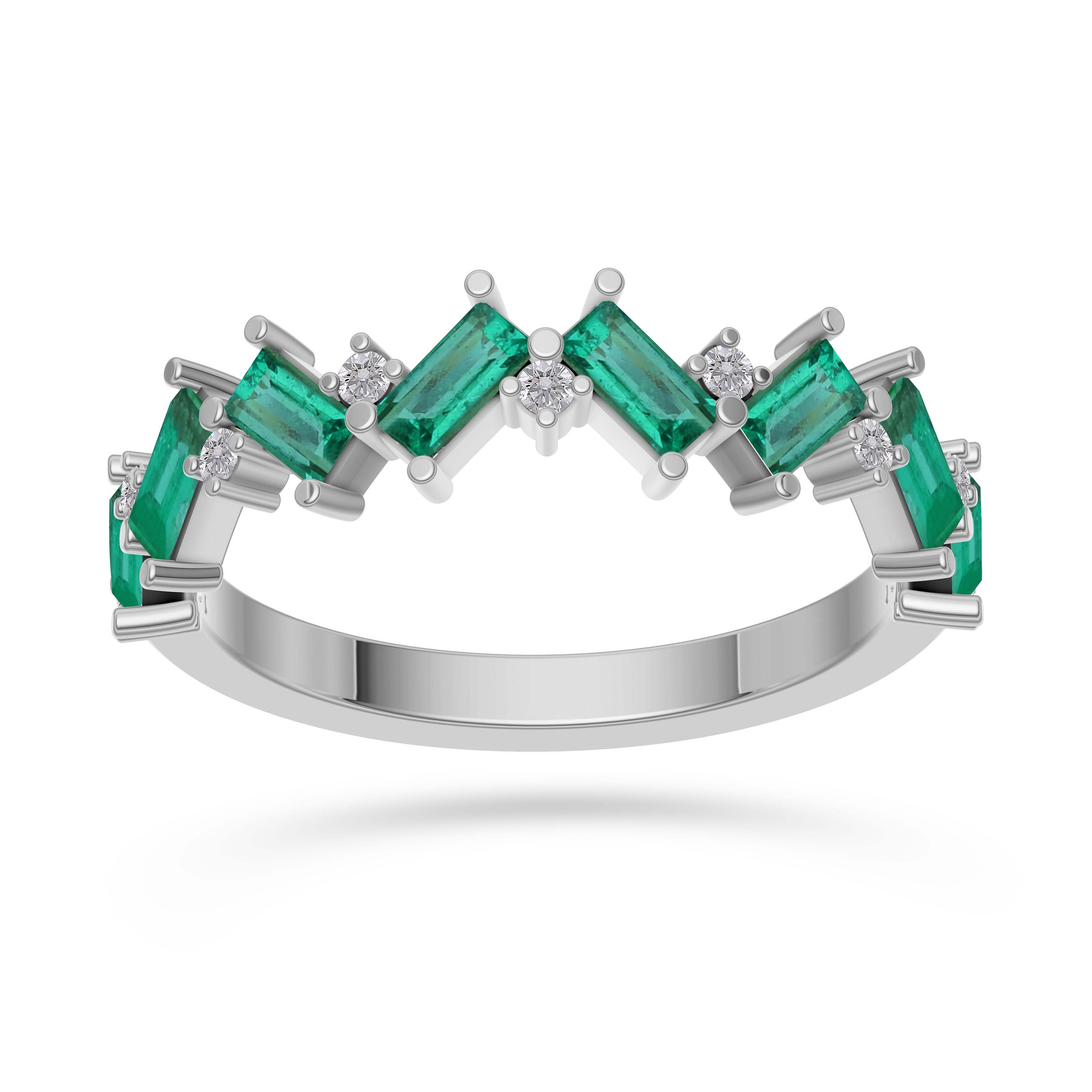Emerald Abstract Band Ring in 18K Gold