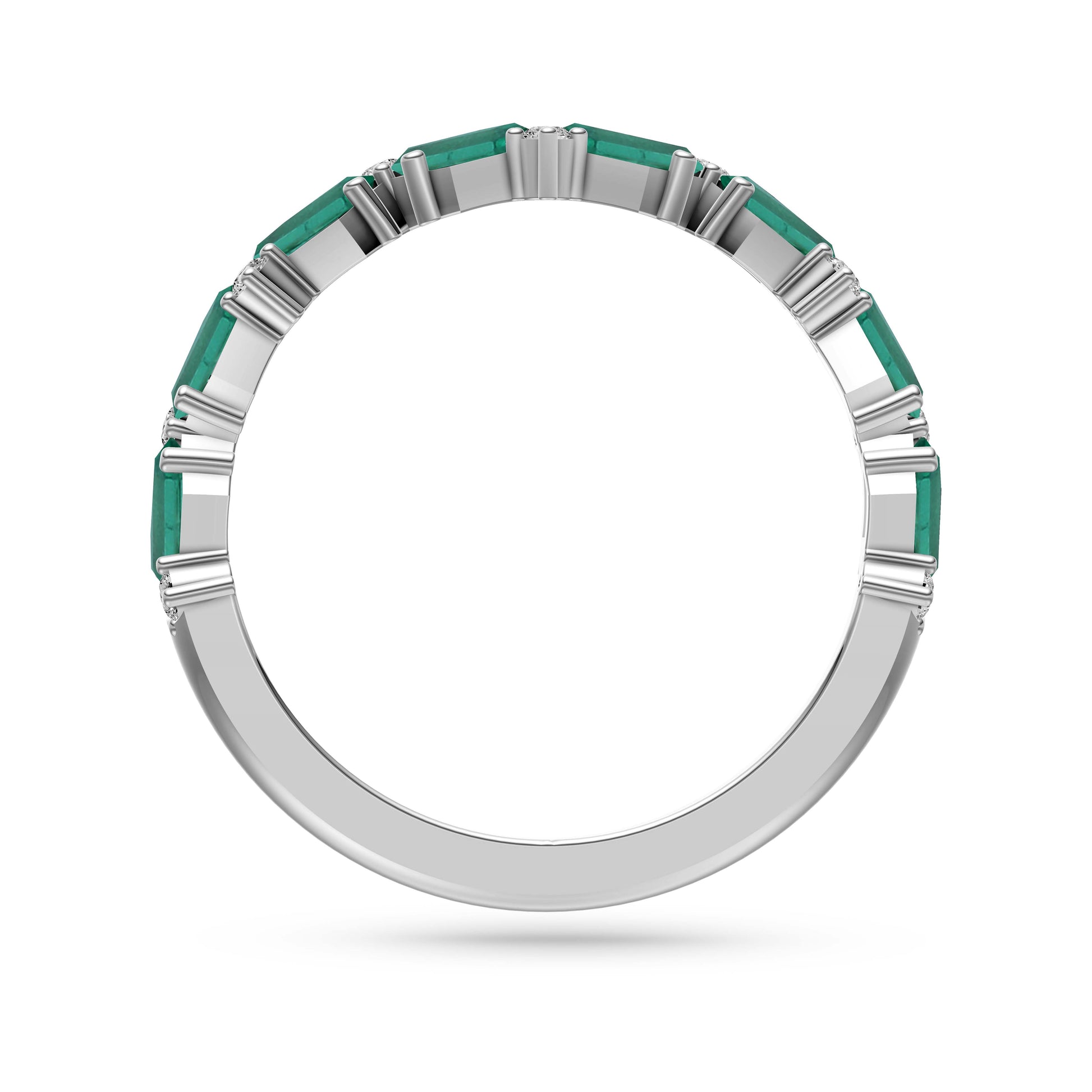 Emerald Abstract Band Ring in 18K Gold