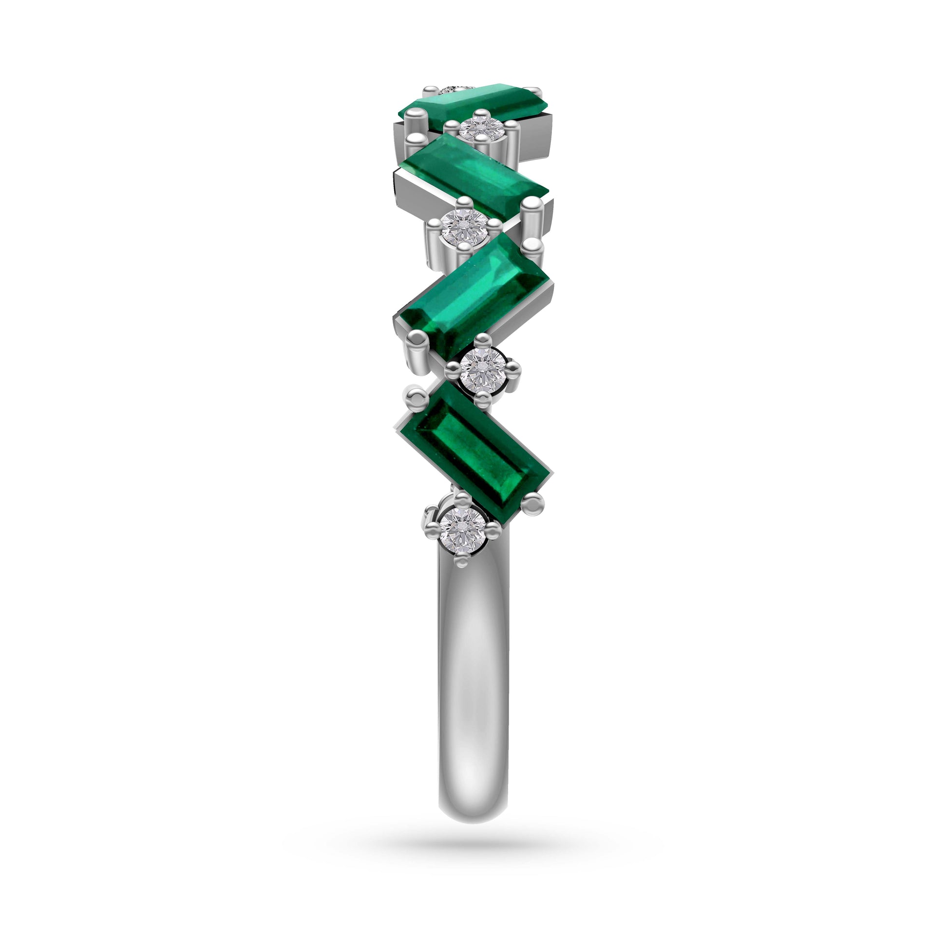 Emerald Abstract Band Ring in 18K Gold