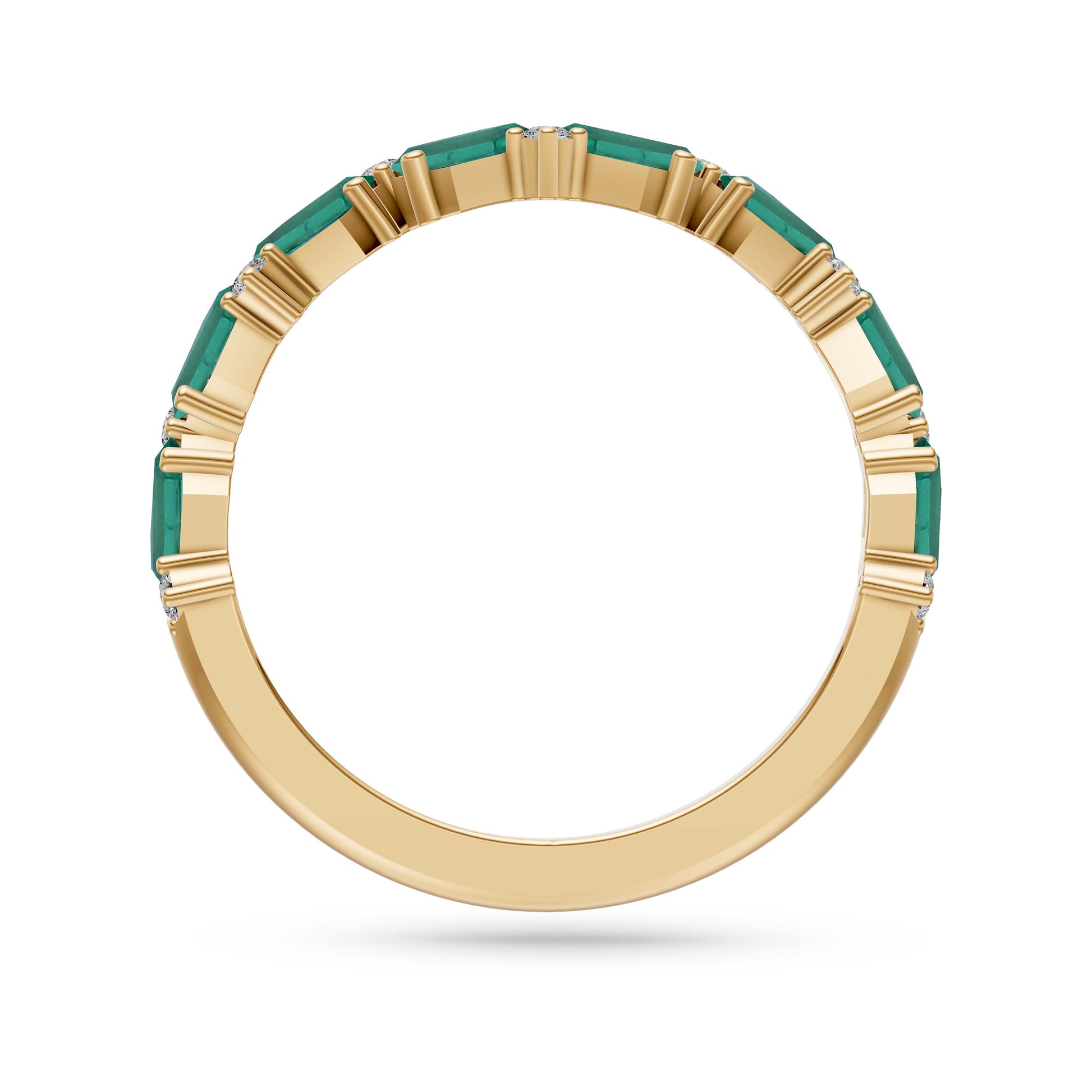 Emerald Abstract Band Ring in 18K Gold