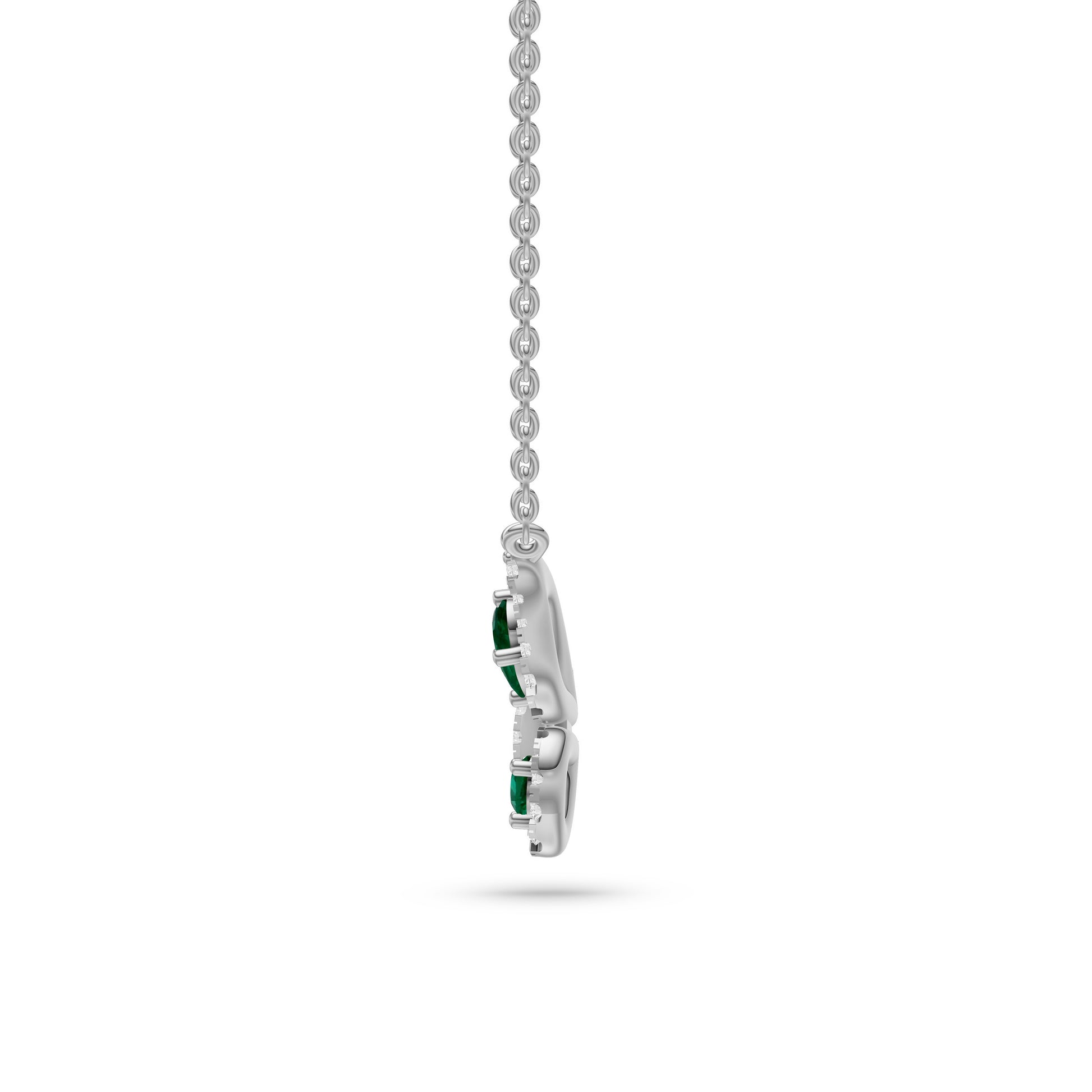 Emerald Butterfly Diamond Necklace in 18K Gold