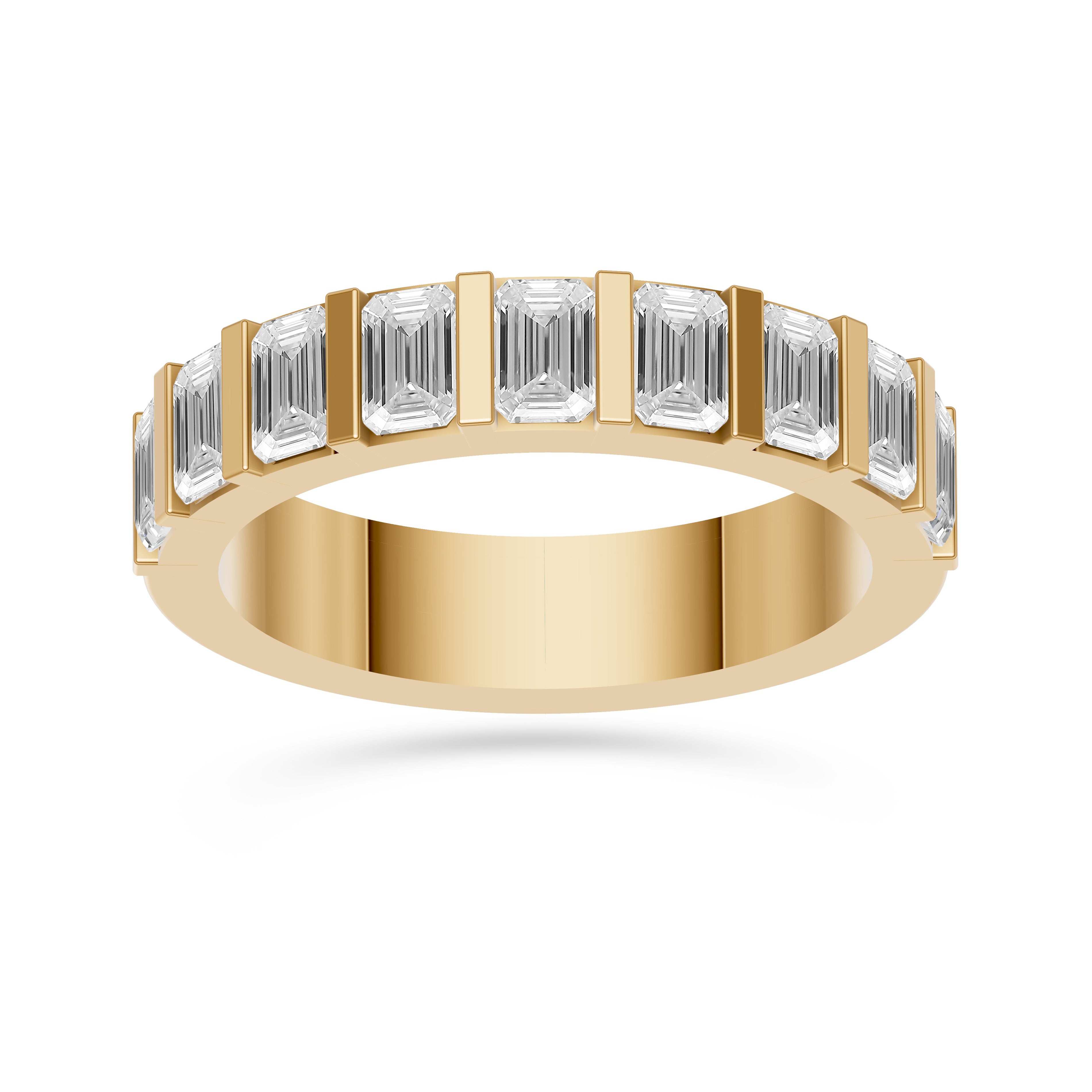 Emerald-Cut Diamond Half Eternity Band In 18K Gold