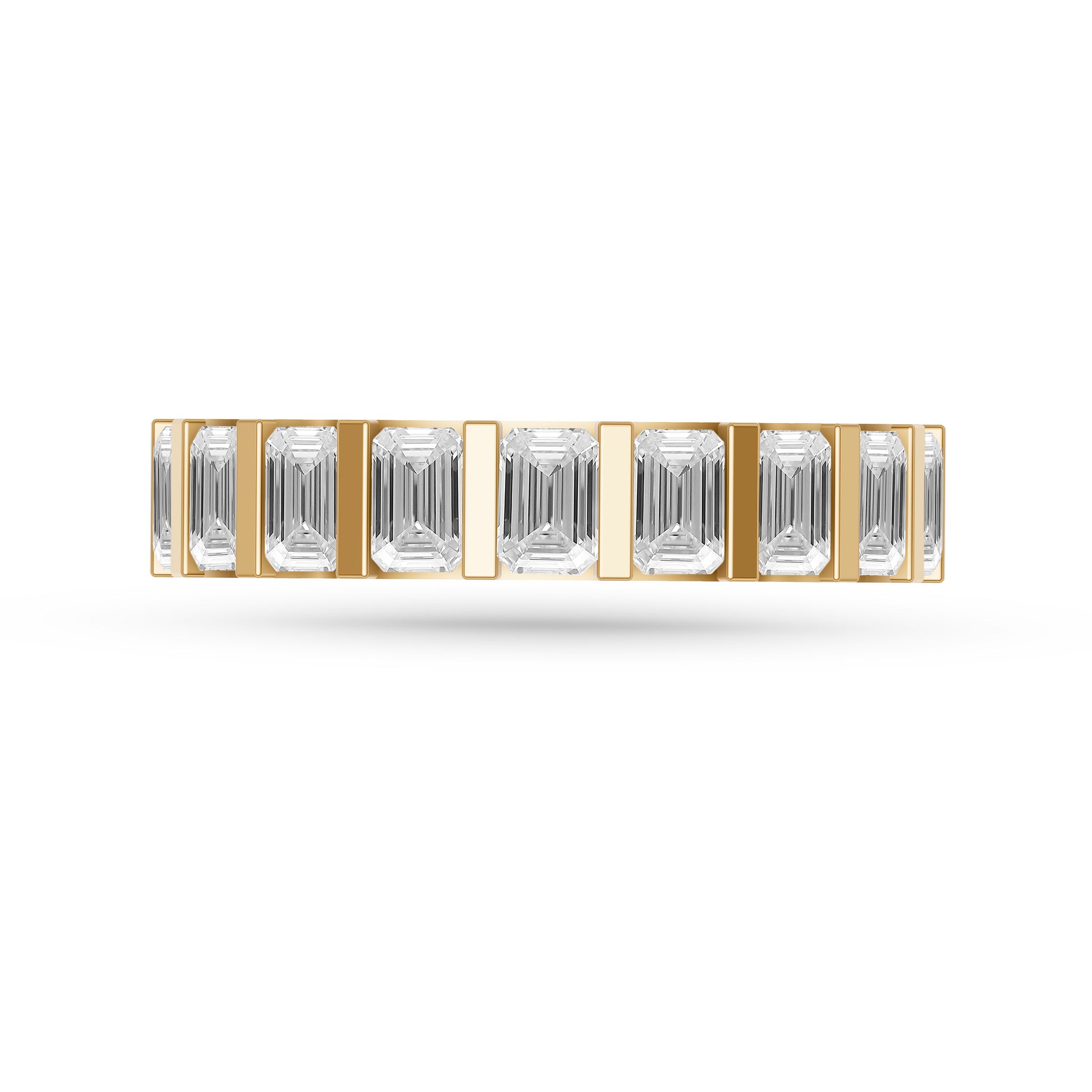 Emerald-Cut Diamond Half Eternity Band In 18K Gold