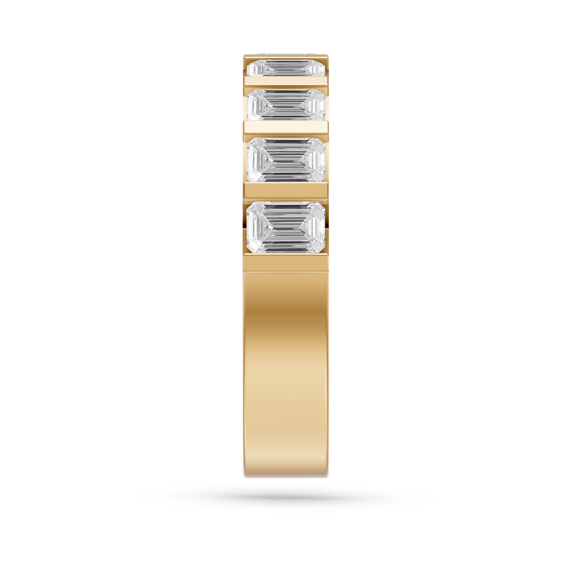 Emerald-Cut Diamond Half Eternity Band In 18K Gold