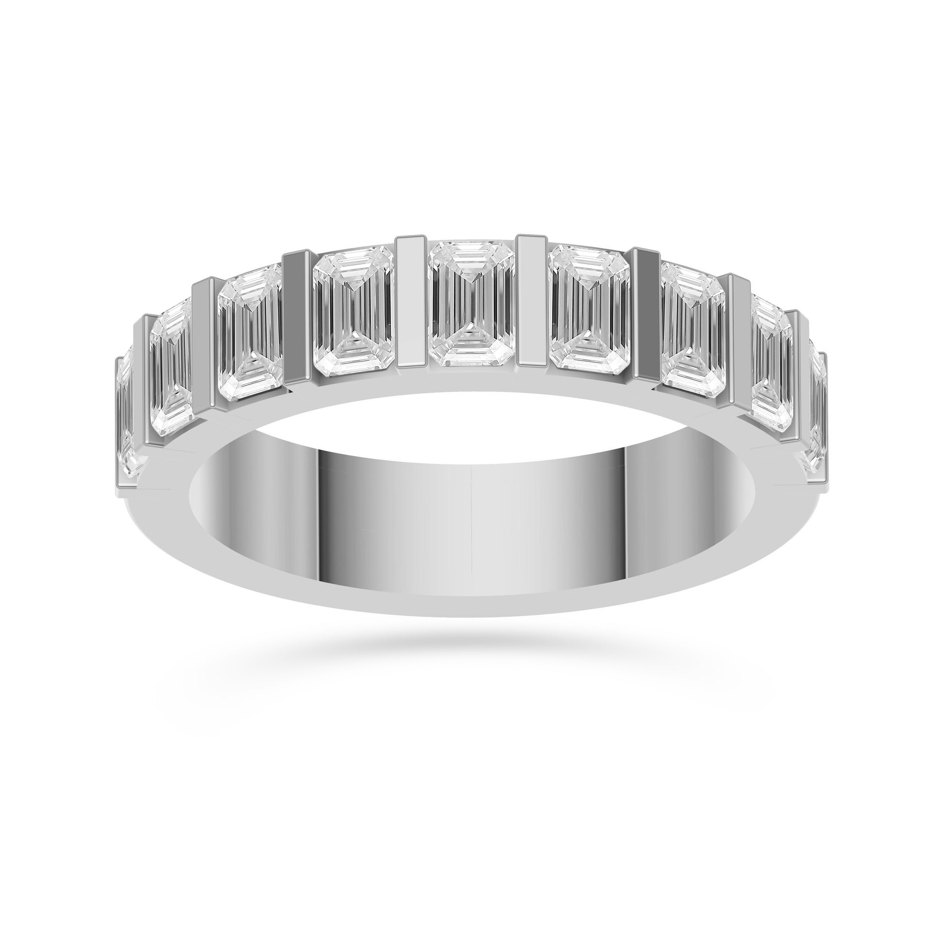 Emerald-Cut Diamond Half Eternity Band In 18K Gold