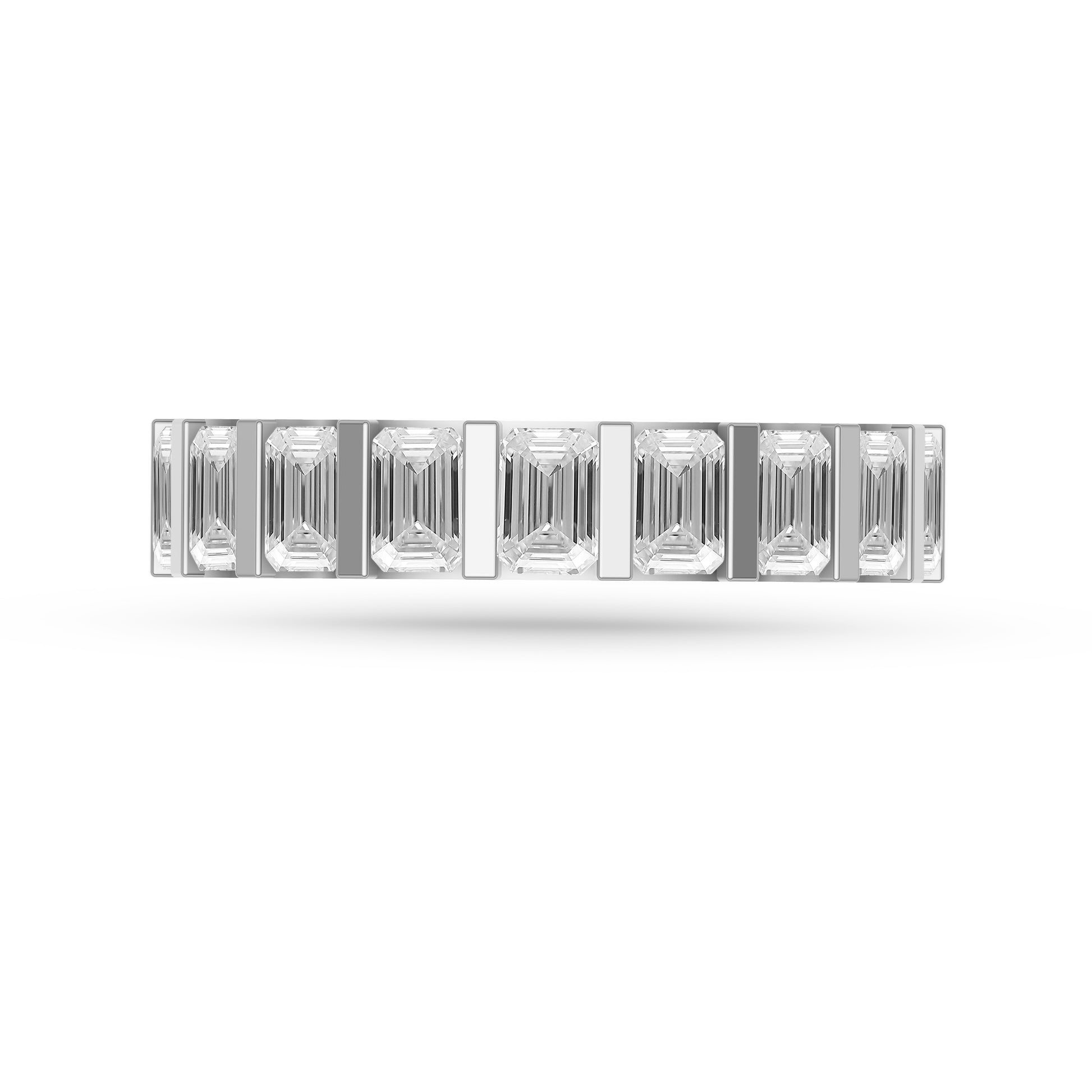 Emerald-Cut Diamond Half Eternity Band In 18K Gold