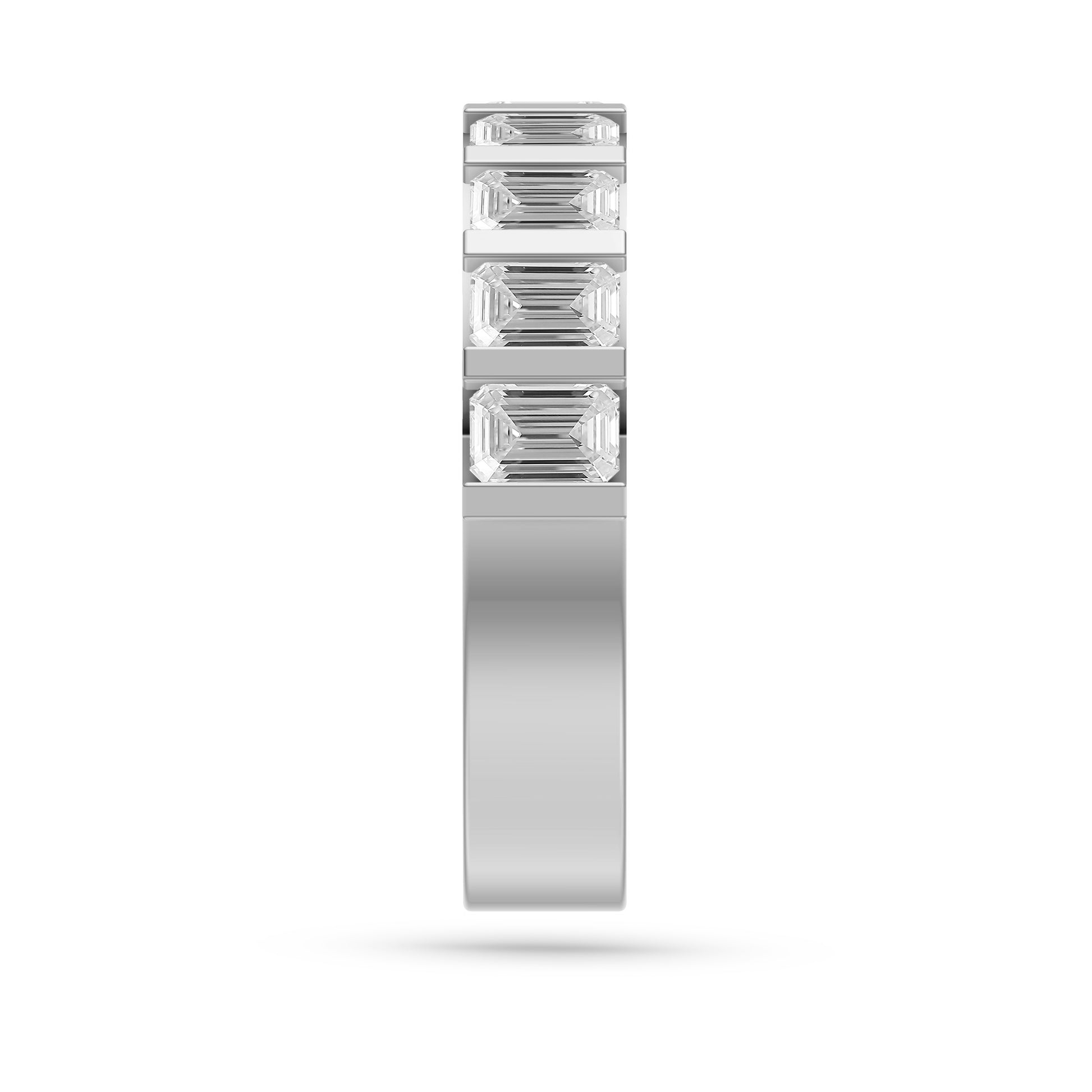 Emerald-Cut Diamond Half Eternity Band In 18K Gold