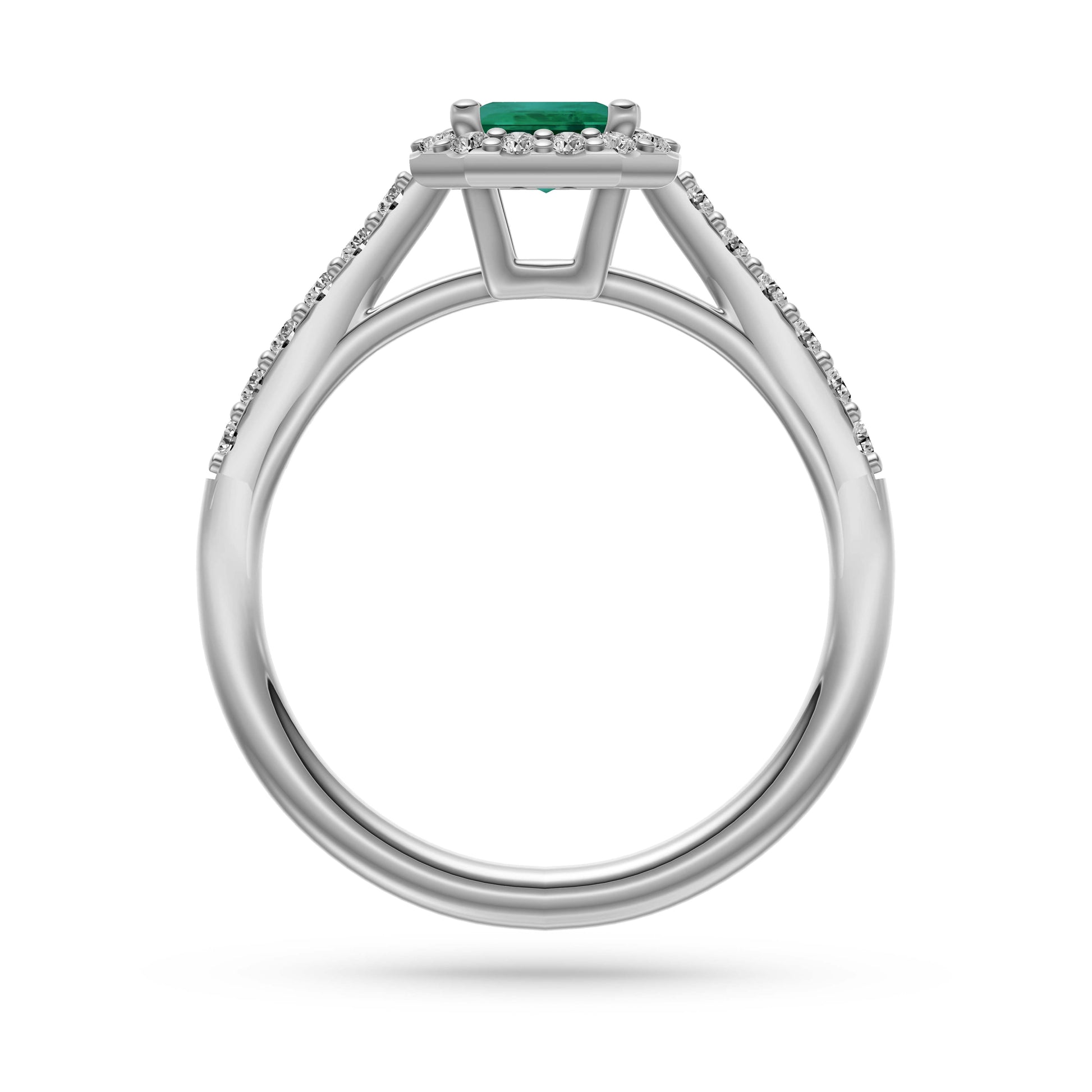 Emerald Octagon Gemstone Ring In 18K Gold