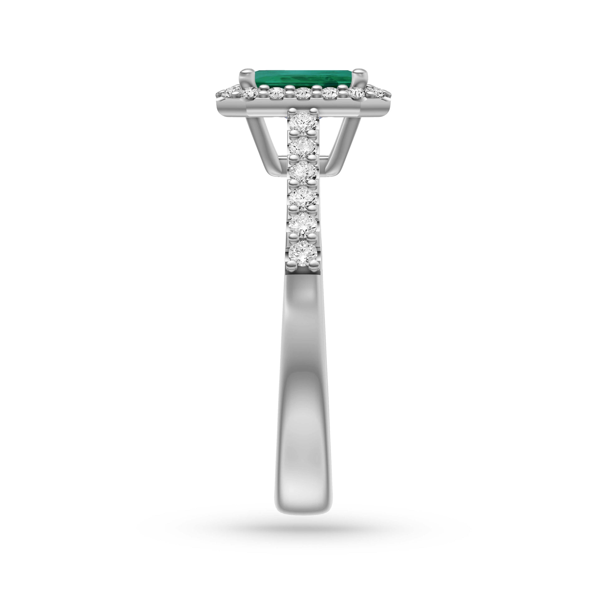 Emerald Octagon Gemstone Ring In 18K Gold