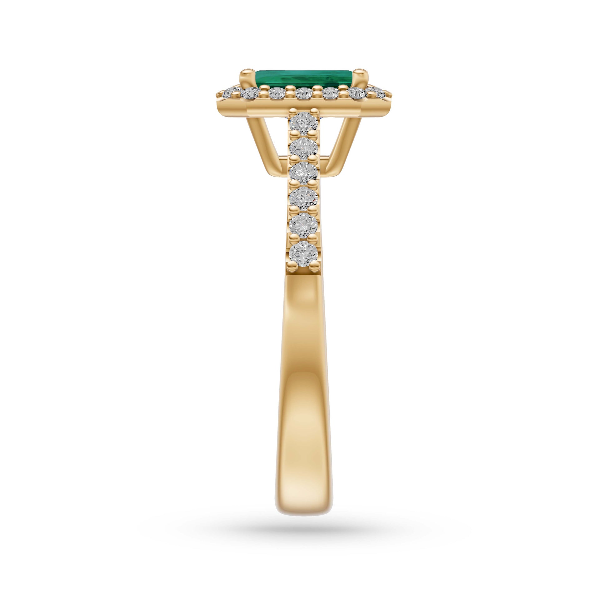 Emerald Octagon Gemstone Ring In 18K Gold