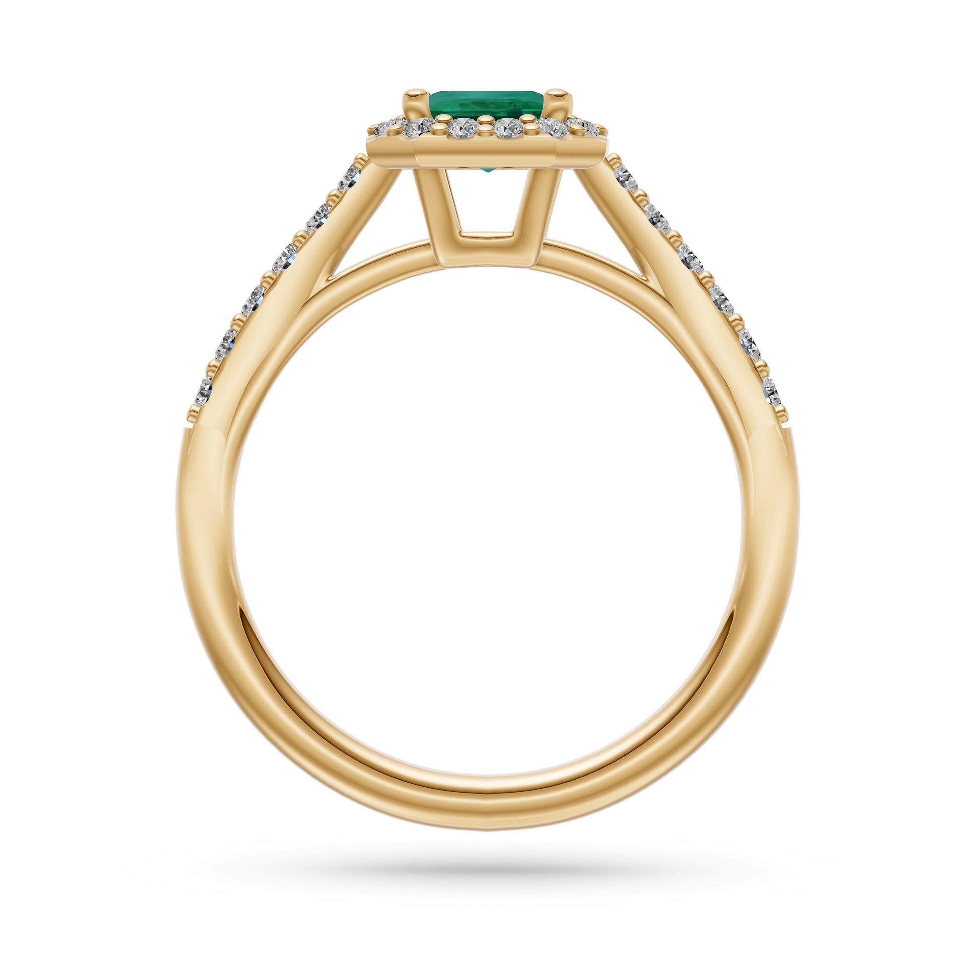 Emerald Octagon Gemstone Ring In 18K Gold