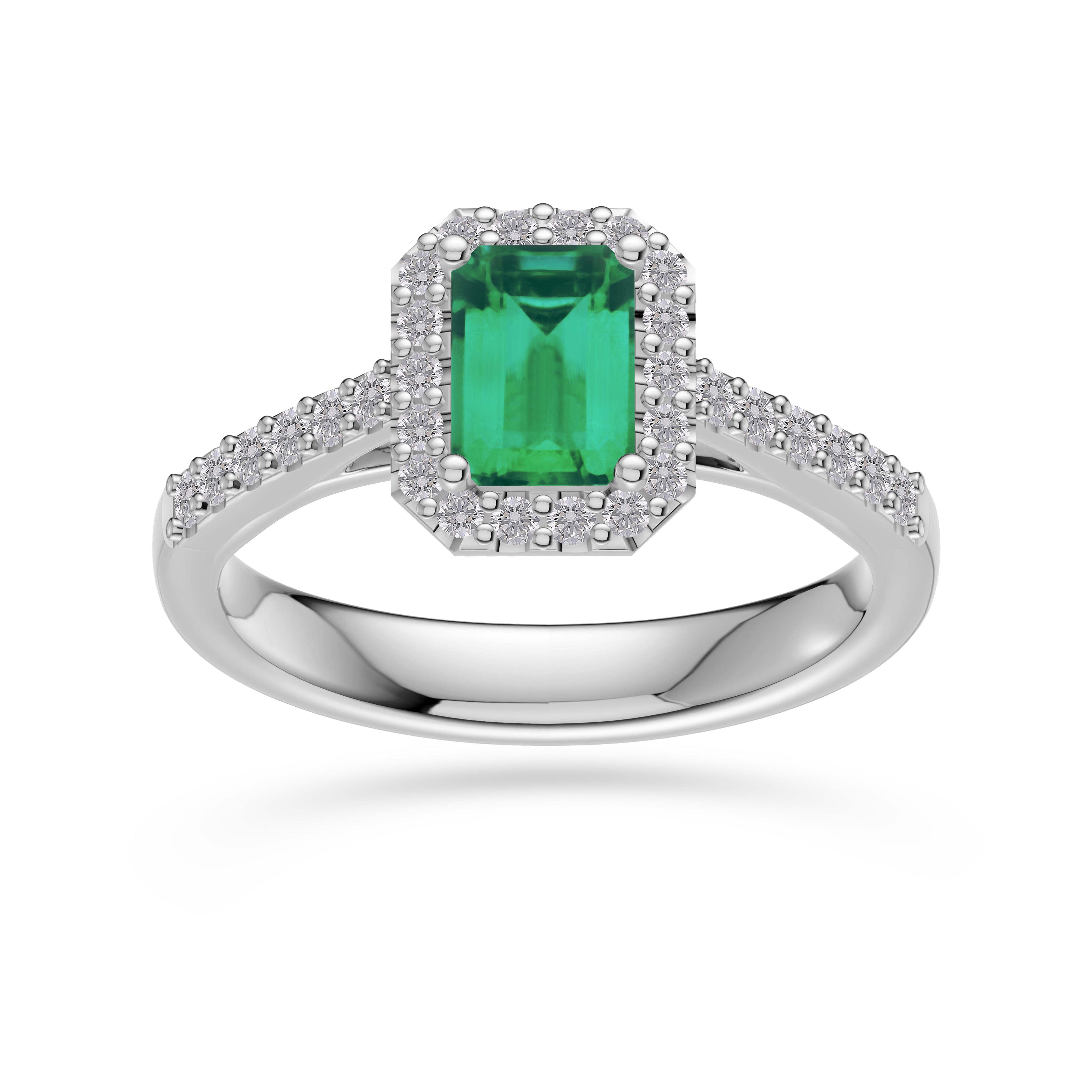 Emerald Octagon Gemstone Ring In 18K Gold