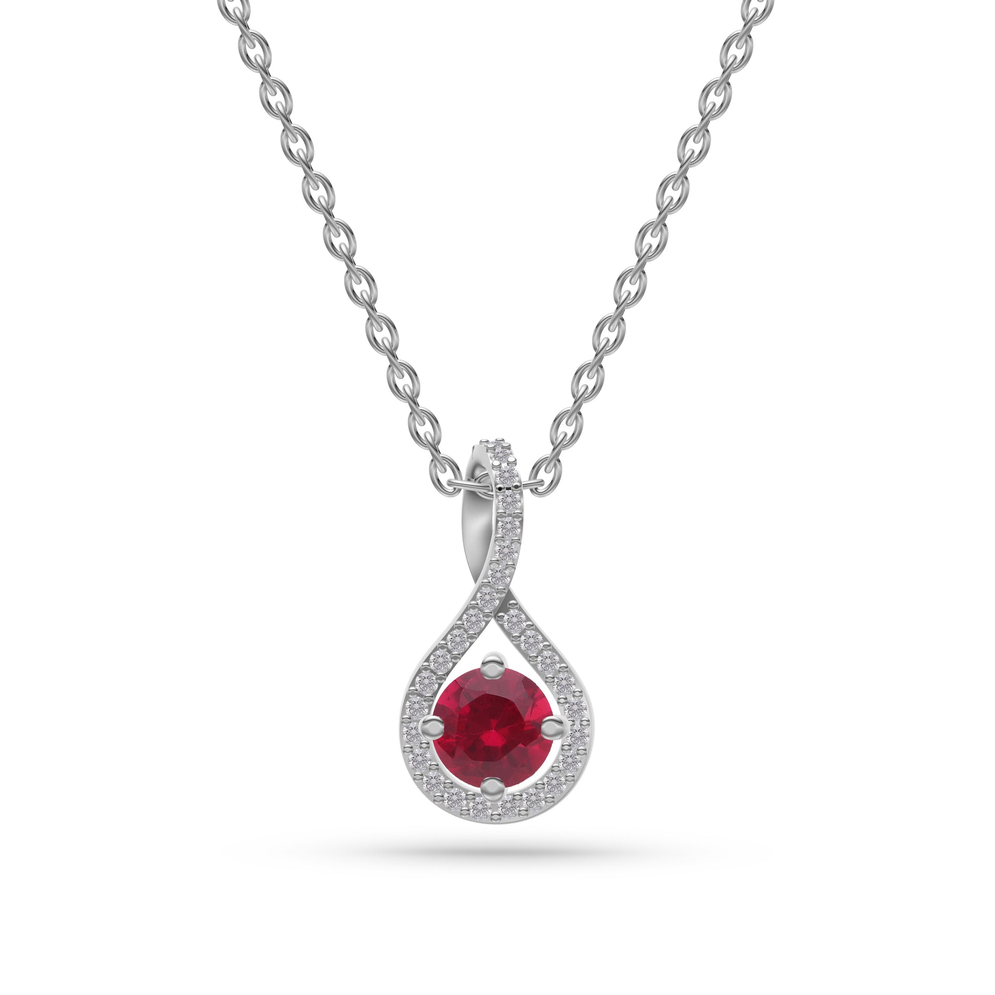 Twilight Twist Ruby Pendant in 18K Gold