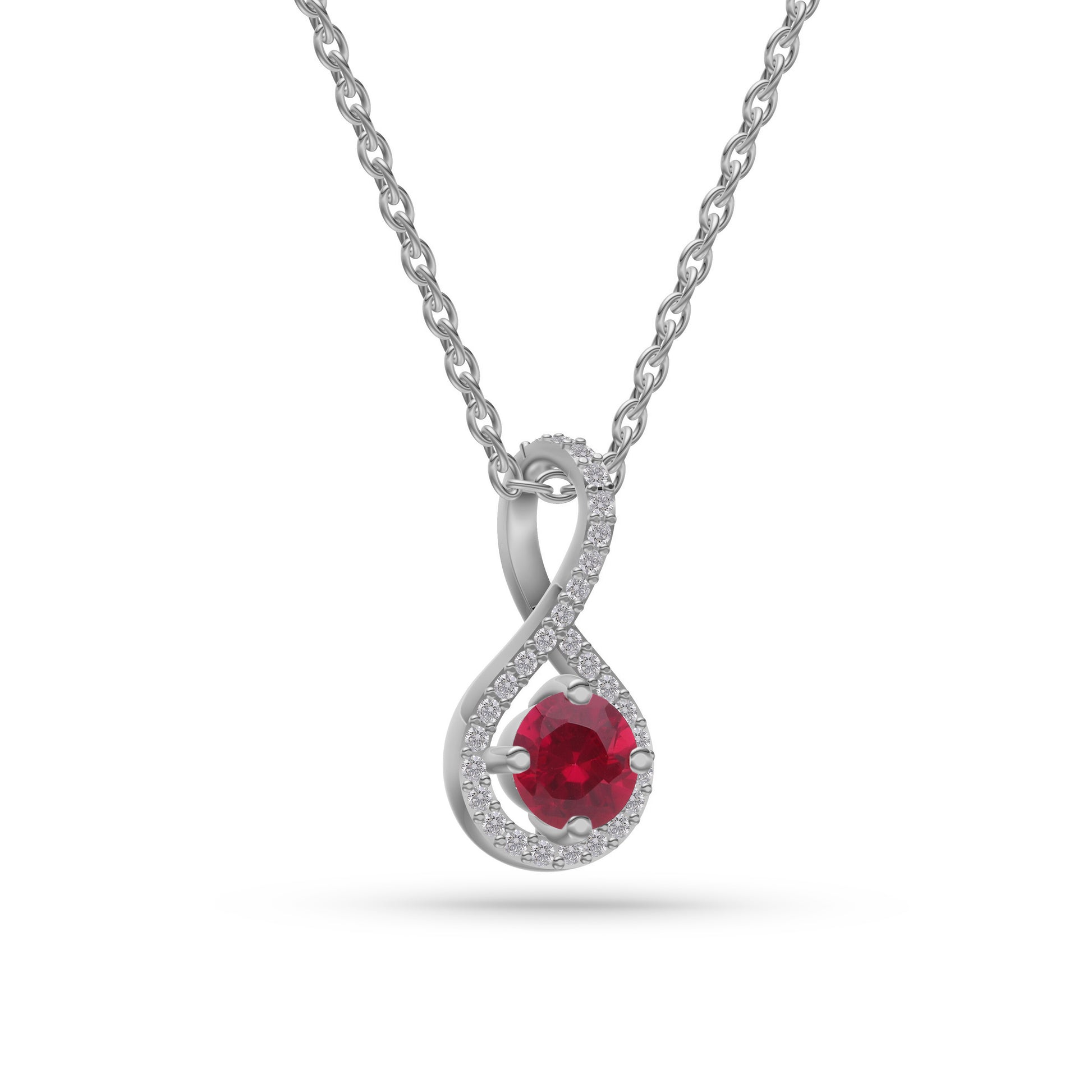 Twilight Twist Ruby Pendant in 18K Gold