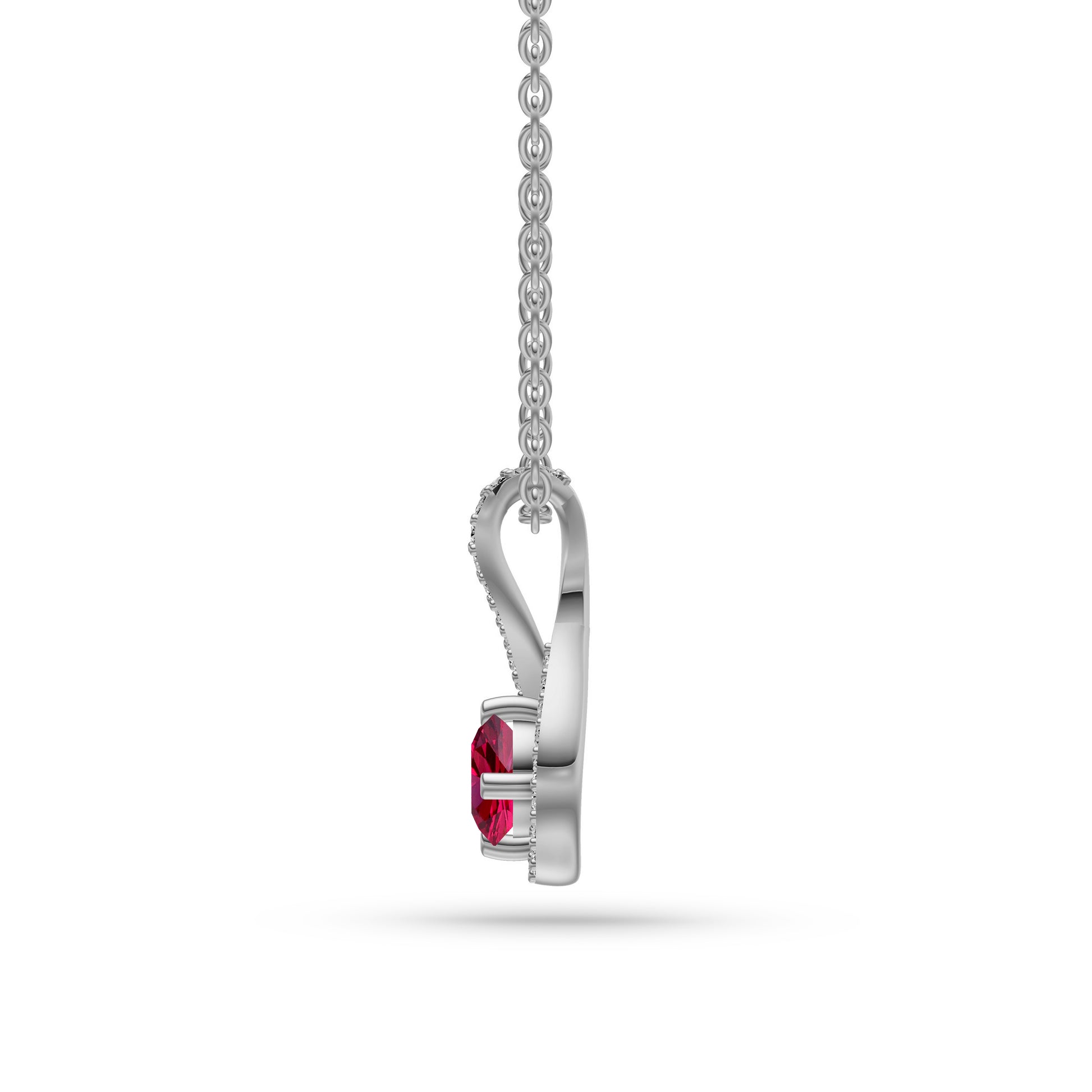 Twilight Twist Ruby Pendant in 18K Gold