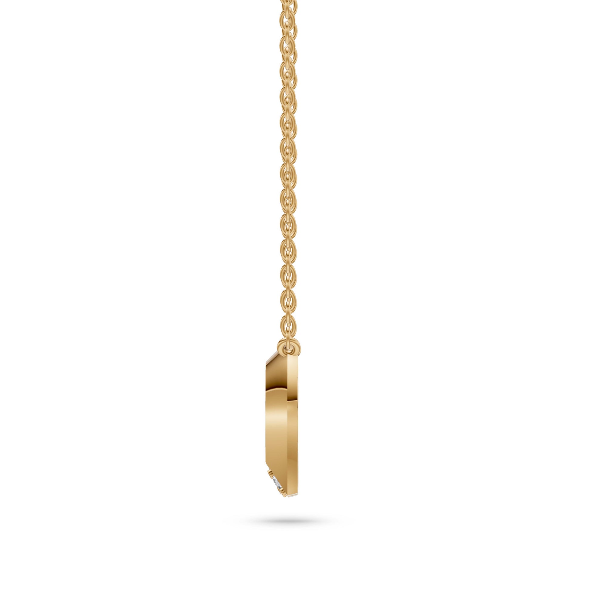 Fortuna Diamond Horseshoe Pendant In 14K Gold