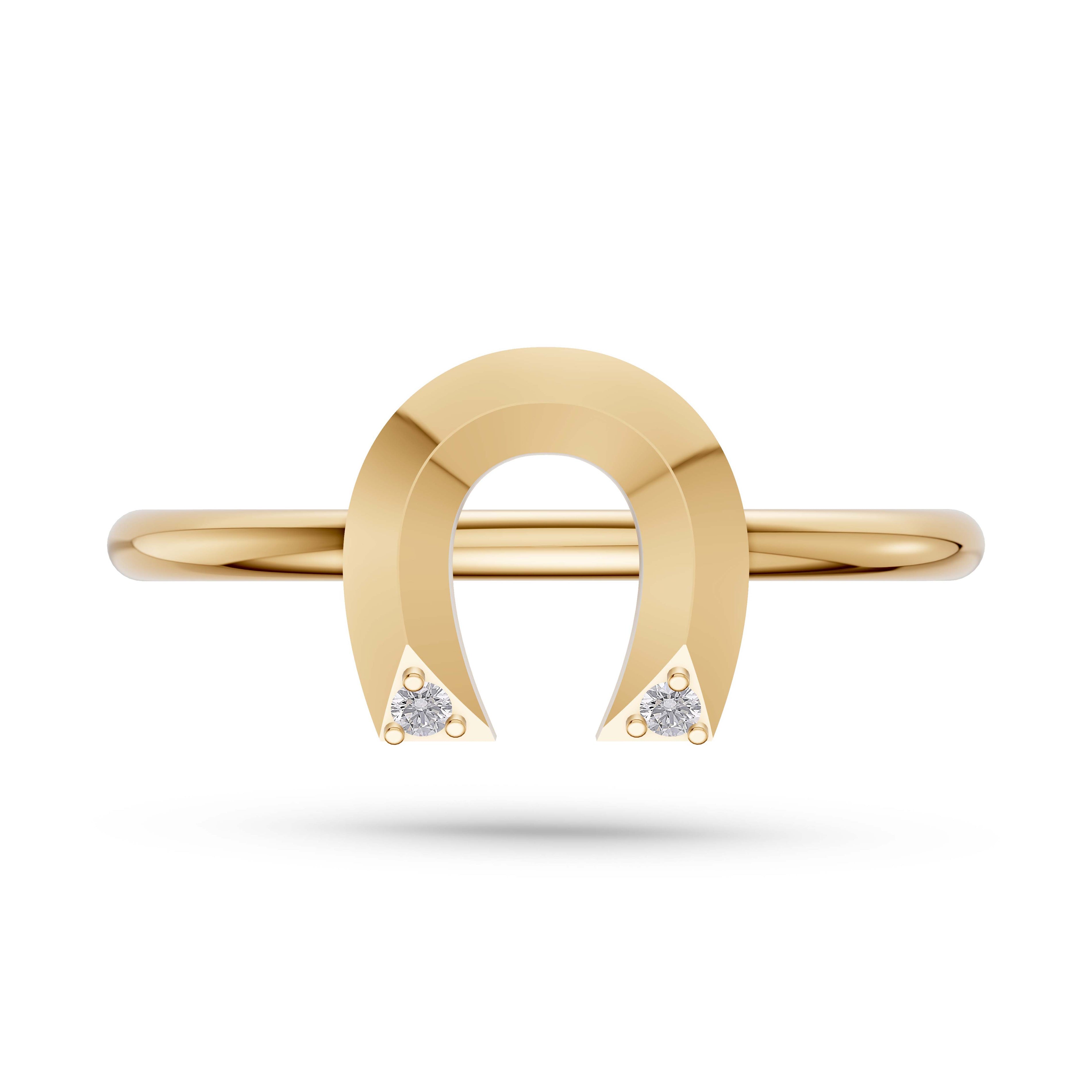 Fortuna Diamond Horseshoe Ring In 14K Gold