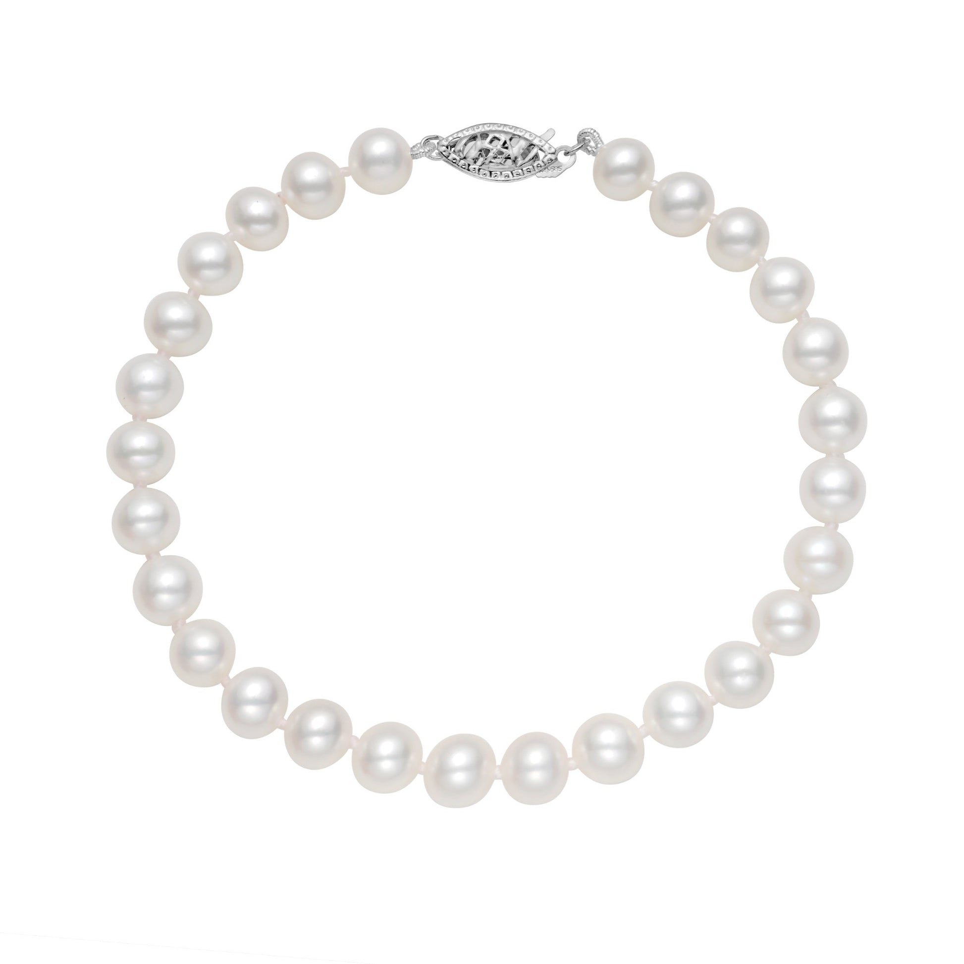 6-6.5mm Freshwater Pearl Bracelet In 14K Gold