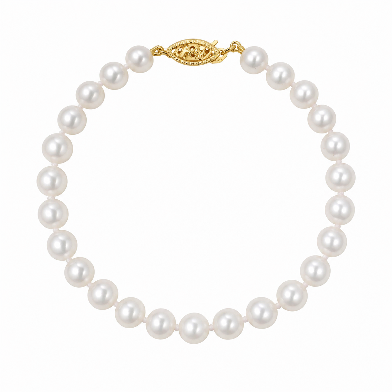 6-6.5mm Freshwater Pearl Bracelet In 14K Gold