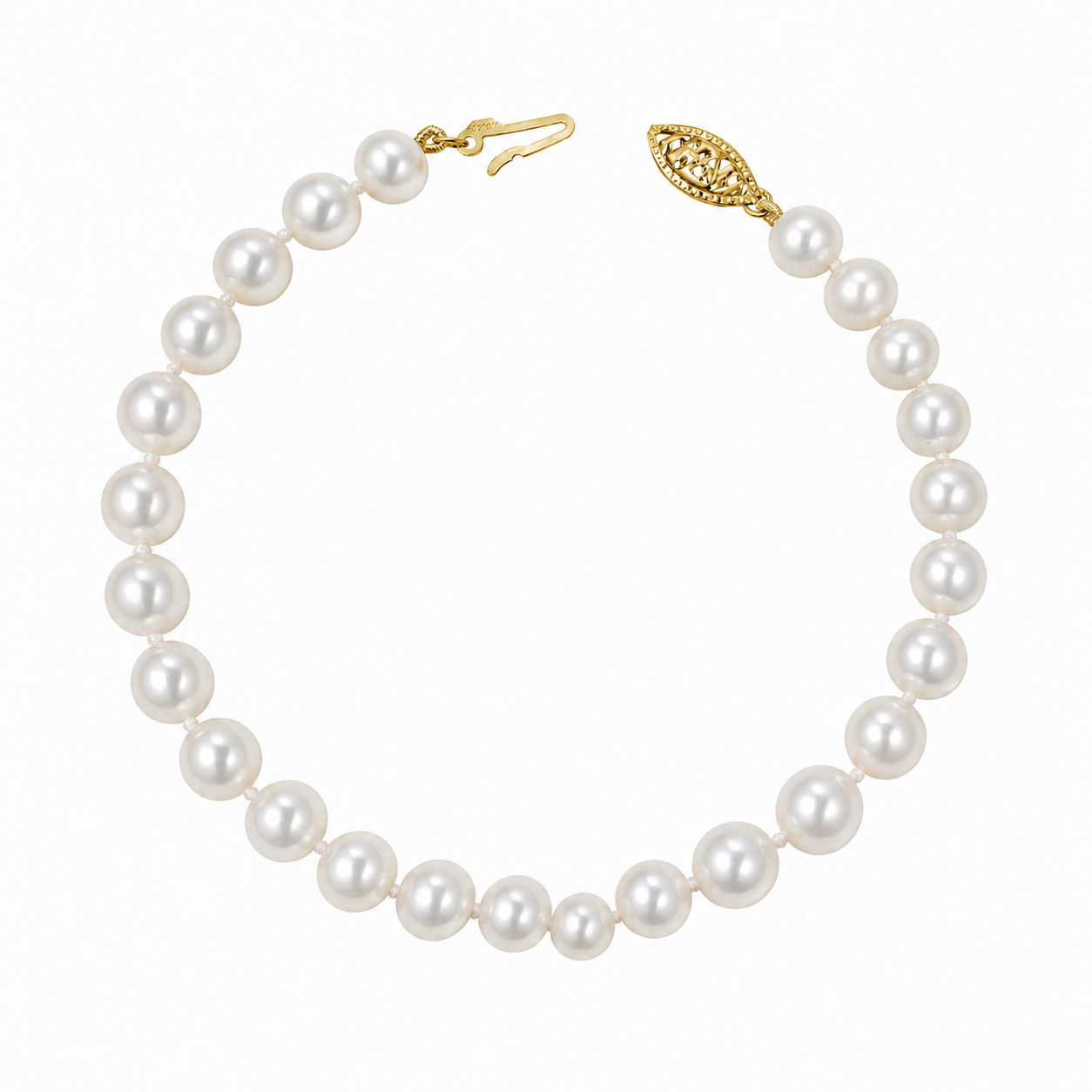 6-6.5mm Freshwater Pearl Bracelet In 14K Gold