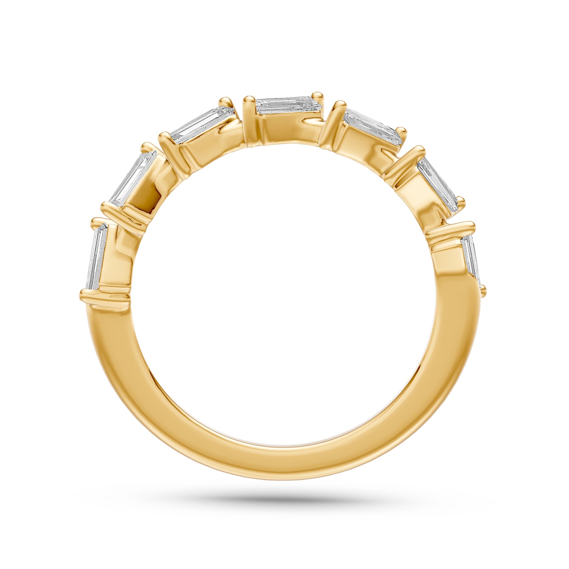 Geometric Baguette Diamond Ring in 14K Gold